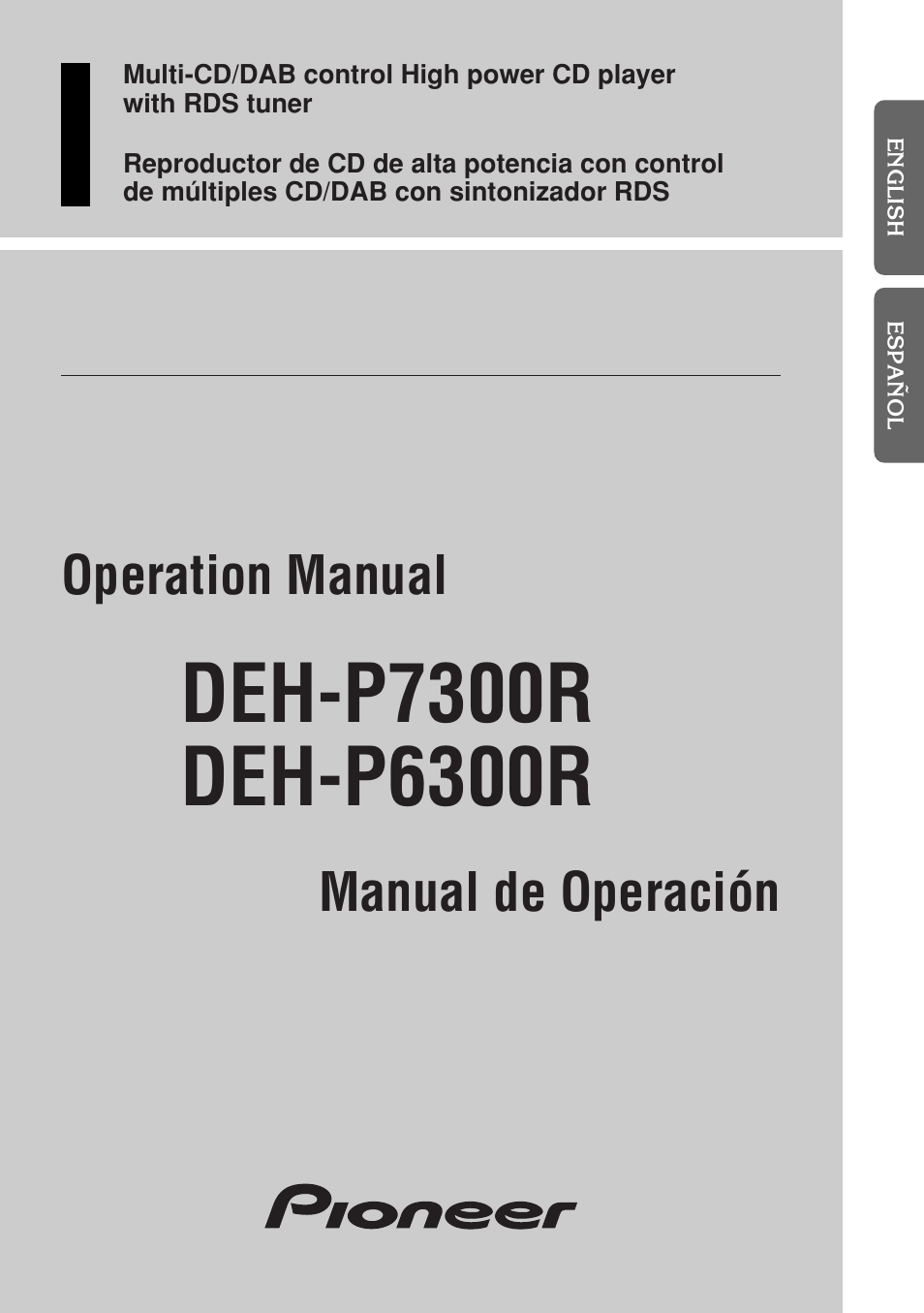 Pioneer DEH-P6300R User Manual | 140 pages