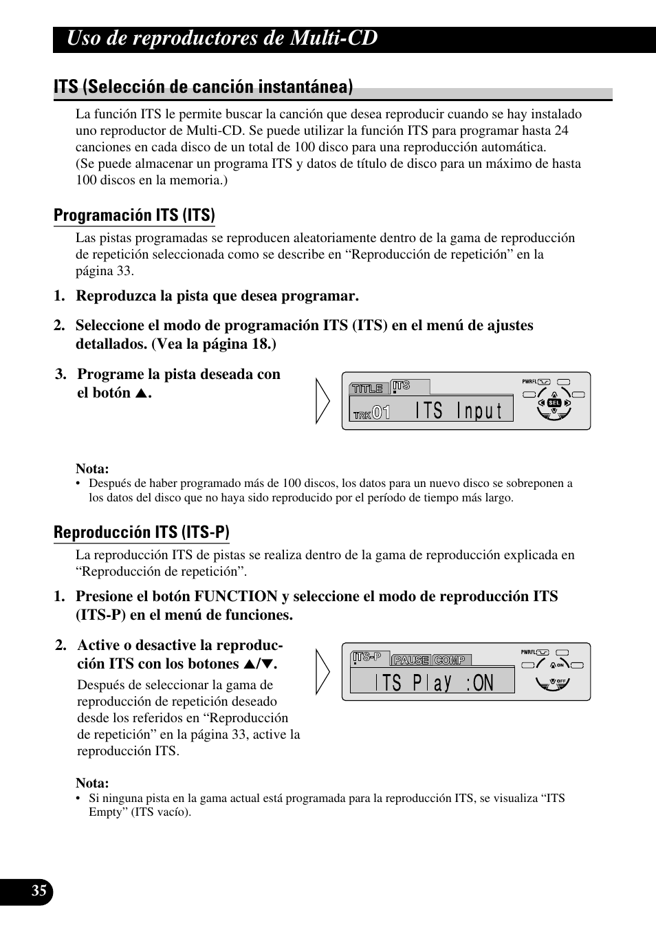 Its (selección de canción instantánea), Programación its (its), Reproducción its (its-p) | A title (english), Uso de reproductores de multi-cd | Pioneer DEH-P6300R User Manual | Page 104 / 140