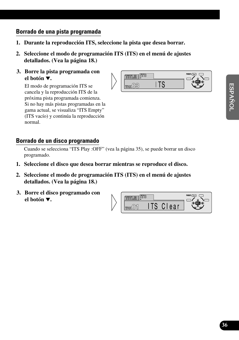 Borrado de una pista programada, Borrado de un disco programado, A title (english) | Pioneer DEH-P6300R User Manual | Page 105 / 140