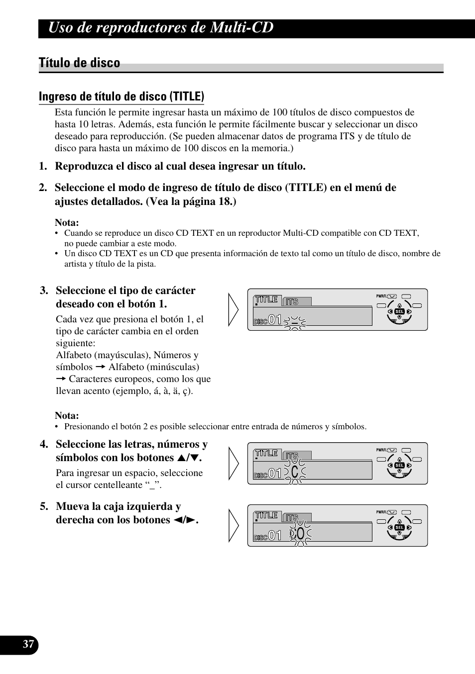 Título de disco, Ingreso de título de disco (title), A title (english) | Uso de reproductores de multi-cd | Pioneer DEH-P6300R User Manual | Page 106 / 140