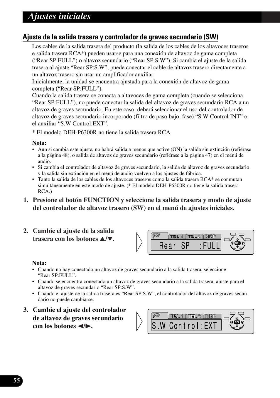Ajustes iniciales | Pioneer DEH-P6300R User Manual | Page 124 / 140
