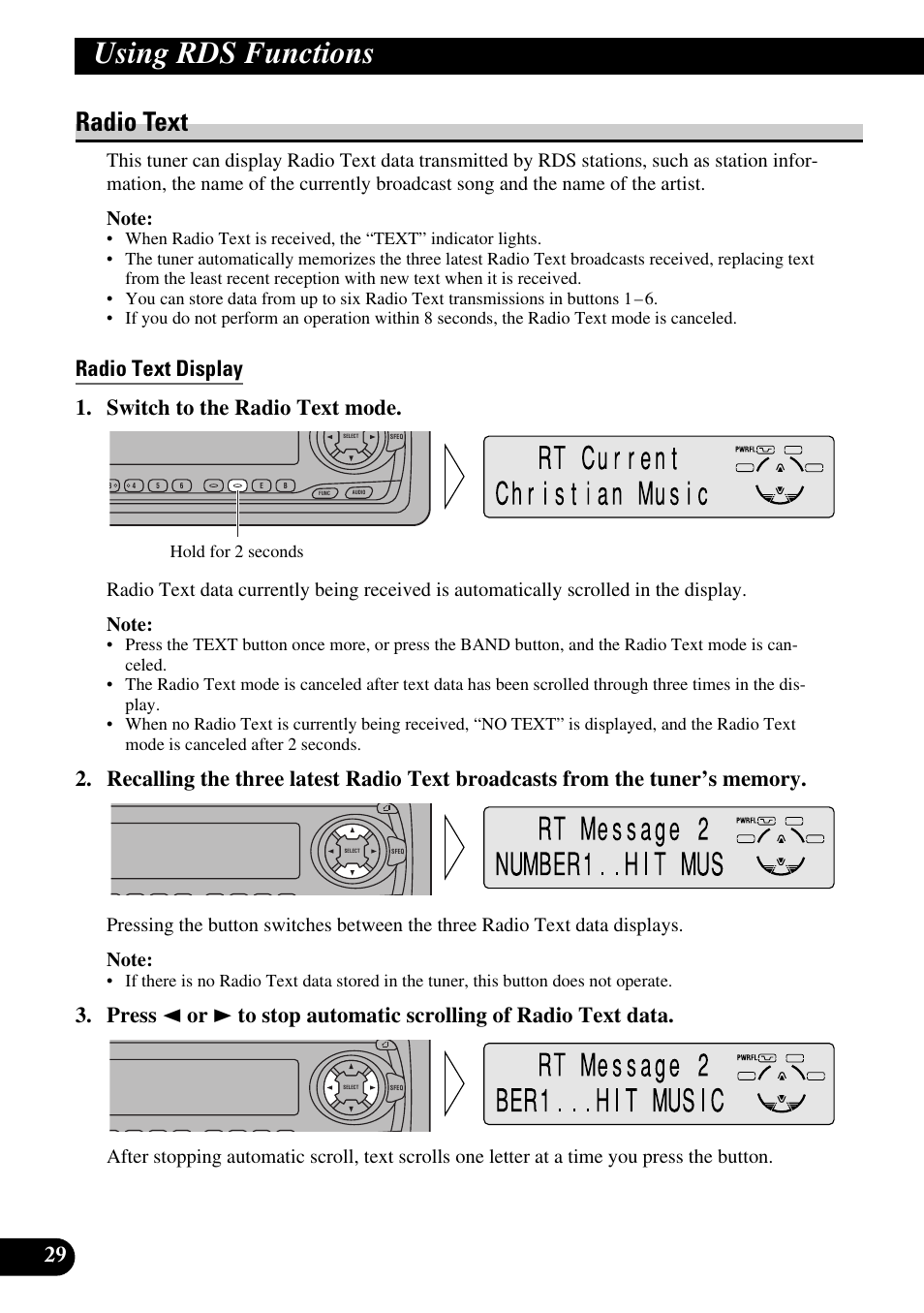 Radio text, Radio text display, Using rds functions | Pioneer DEH-P6300R User Manual | Page 30 / 140