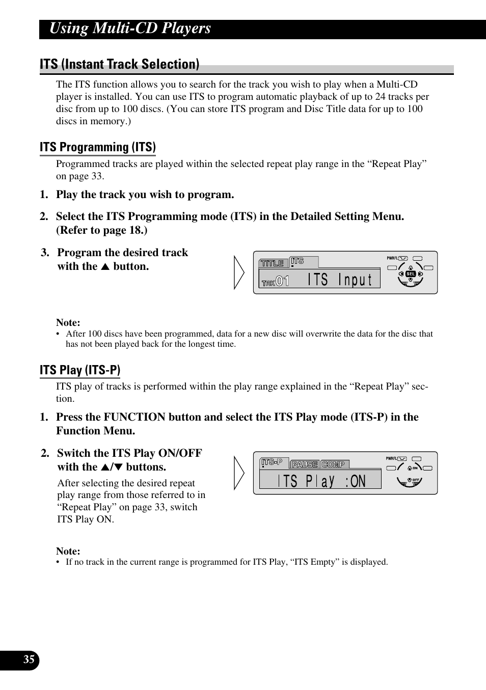 Its (instant track selection), Its programming (its), Its play (its-p) | A title (english), Using multi-cd players | Pioneer DEH-P6300R User Manual | Page 36 / 140