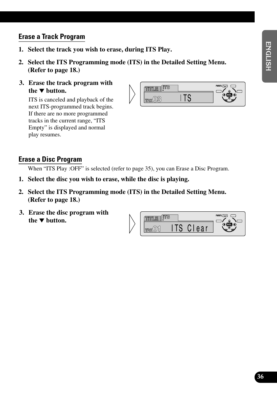 Erase a track program, Erase a disc program, A title (english) | Pioneer DEH-P6300R User Manual | Page 37 / 140