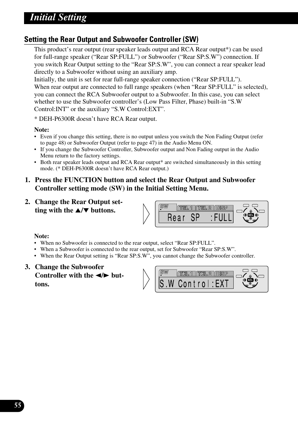 Initial setting | Pioneer DEH-P6300R User Manual | Page 56 / 140