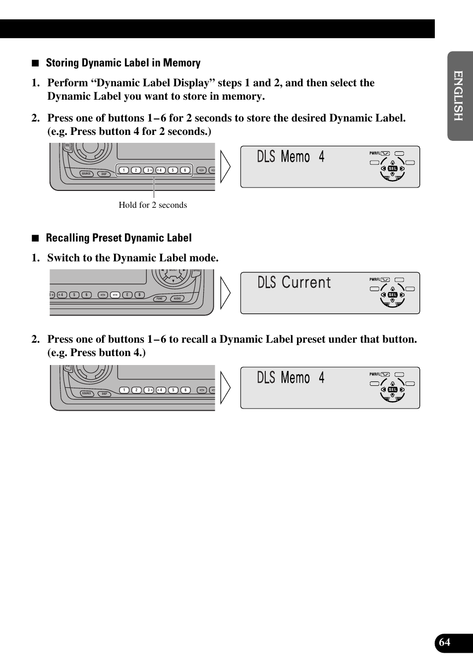 Current, Hold for 2 seconds | Pioneer DEH-P6300R User Manual | Page 65 / 140