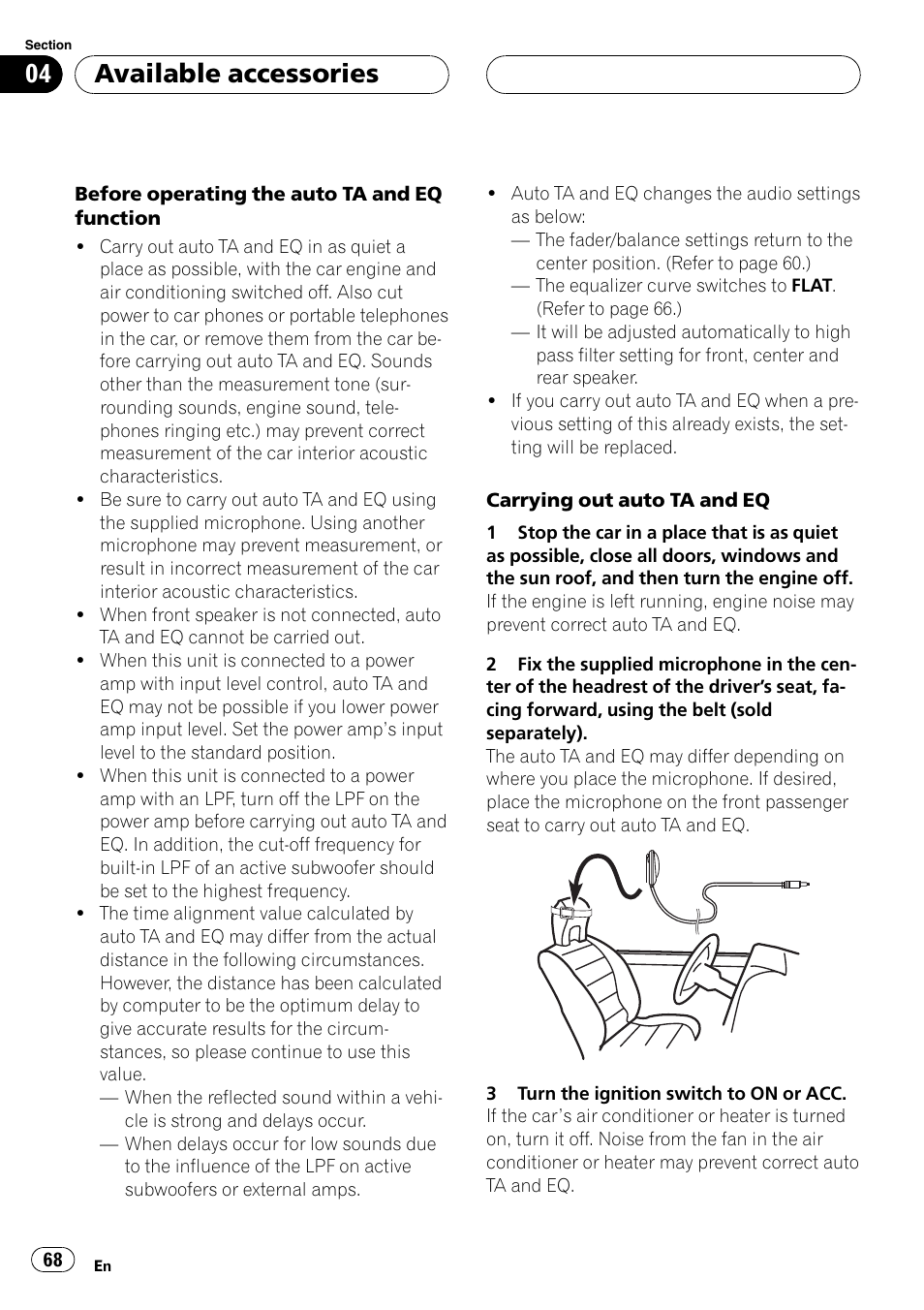 Available accessories | Pioneer Super Tuner III D AVH-P4950DVD User Manual | Page 68 / 85