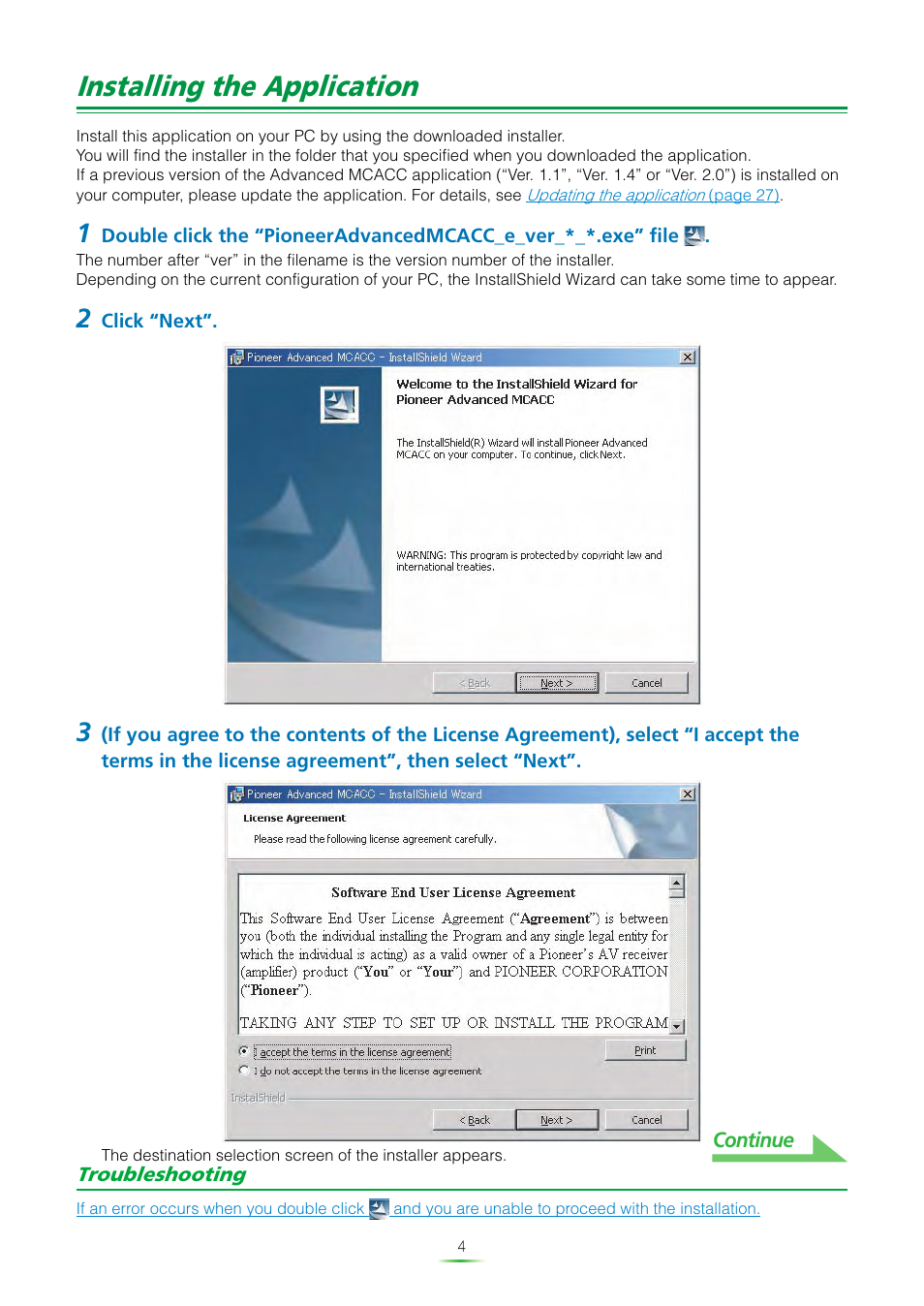 Installing the application | Pioneer SC-07 User Manual | Page 4 / 38