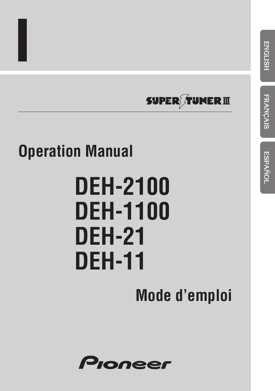 Pioneer DEH-2100 User Manual | 56 pages