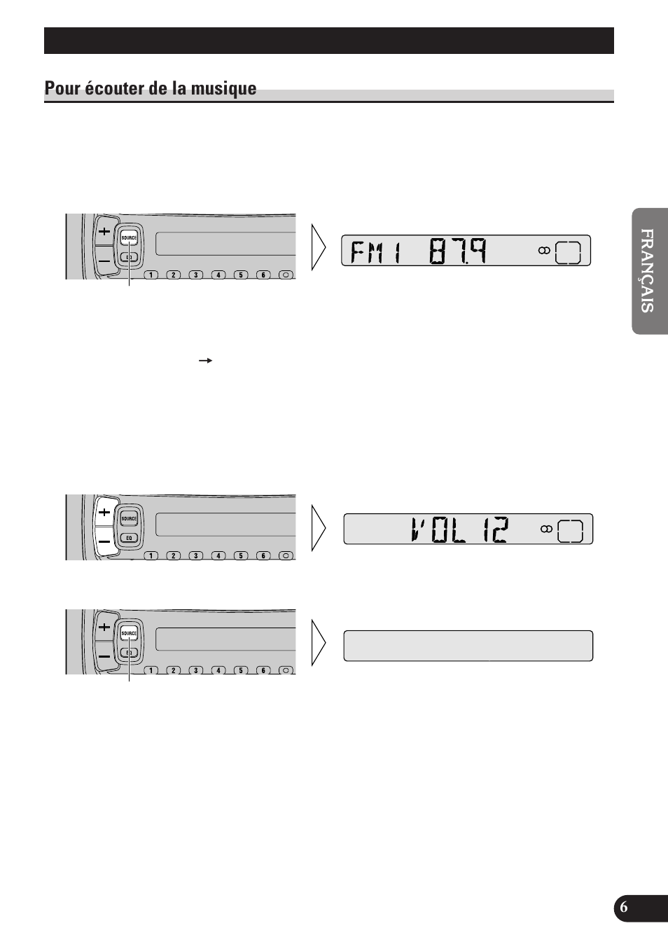 Opérations de base, Pour écouter de la musique | Pioneer DEH-2100 User Manual | Page 25 / 56