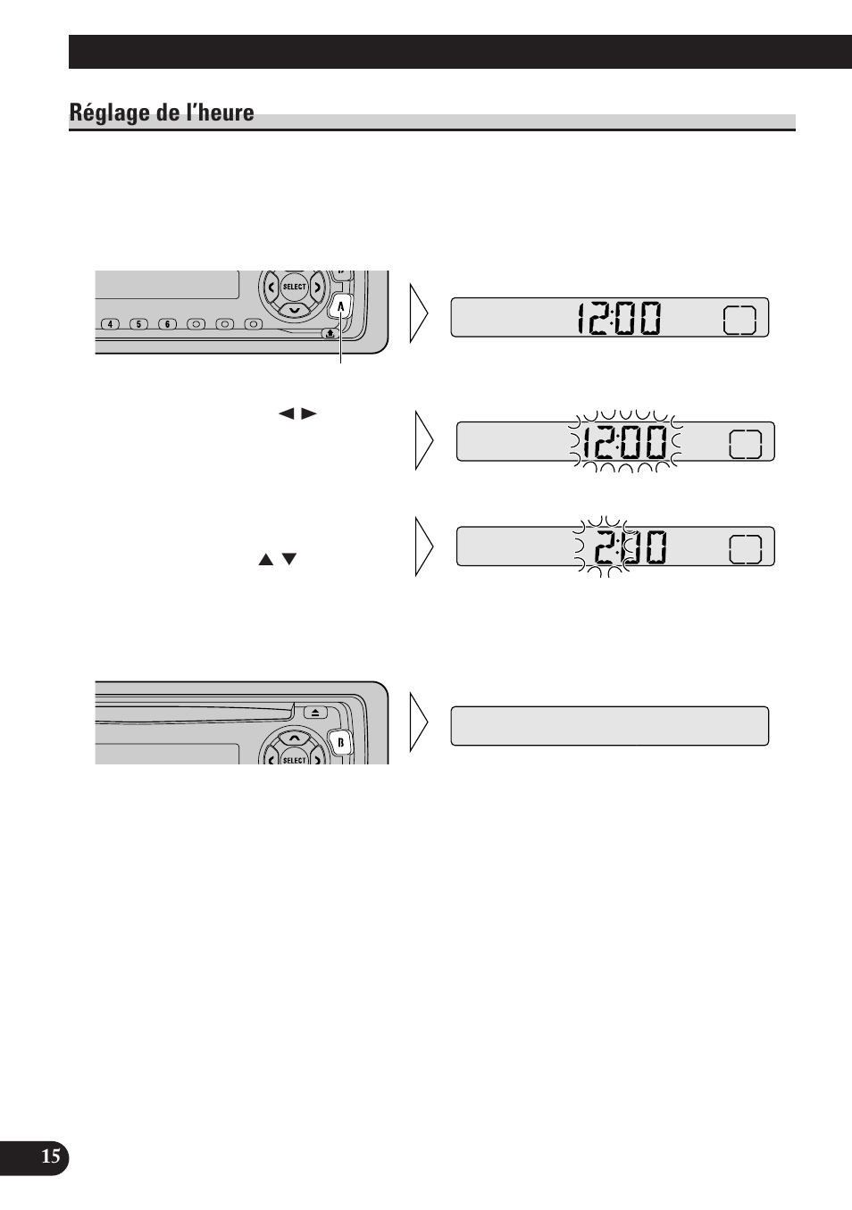 Autres fonctions, Réglage de l’heure | Pioneer DEH-2100 User Manual | Page 34 / 56