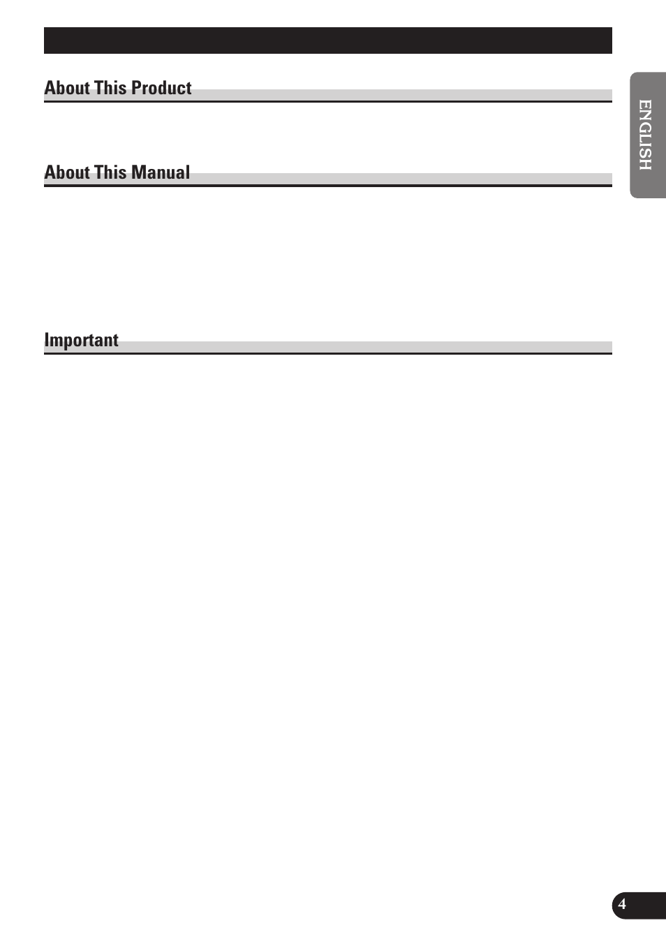 Before using this product, About this product about this manual important, A title (english) | Pioneer DEH-2100 User Manual | Page 5 / 56