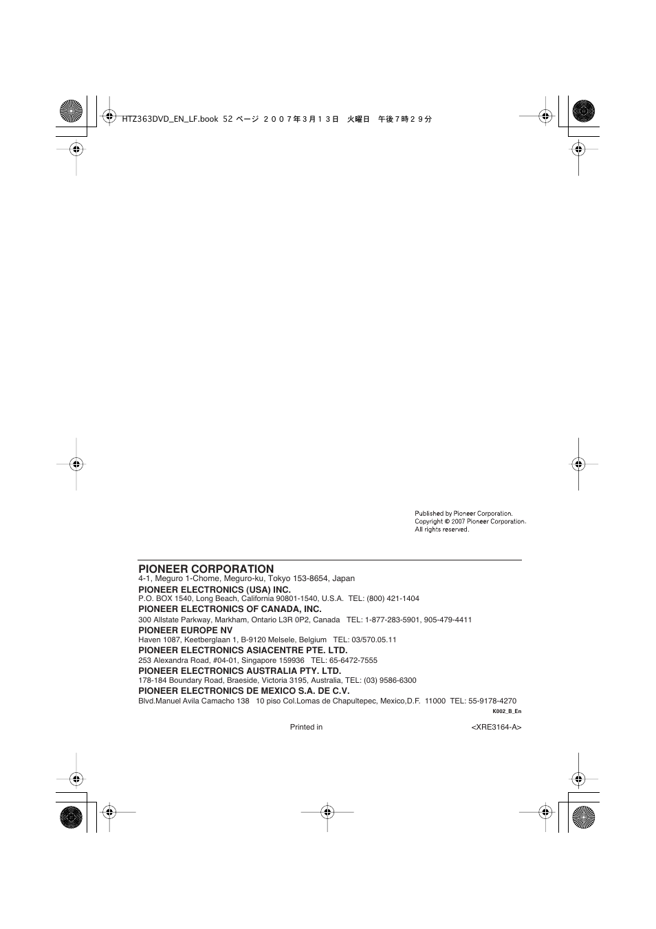 Pioneer corporation | Pioneer S-DV2T User Manual | Page 102 / 102