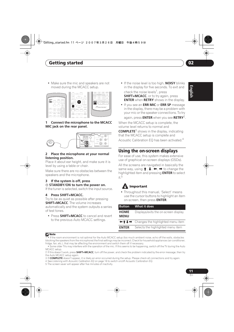 Using the on-screen displays, Getting started 02 | Pioneer S-DV2T User Manual | Page 11 / 102