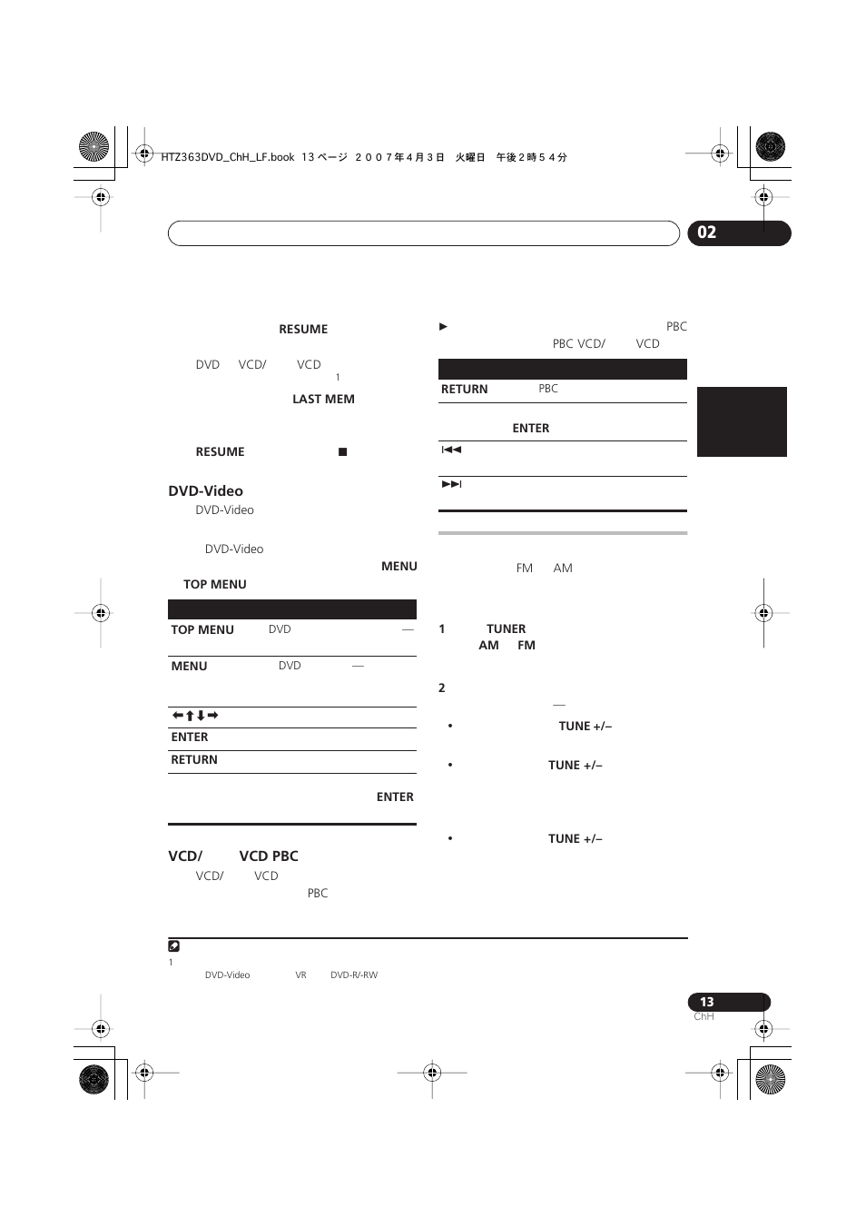 Dvd-video, Vcd pbc | Pioneer S-DV2T User Manual | Page 63 / 102