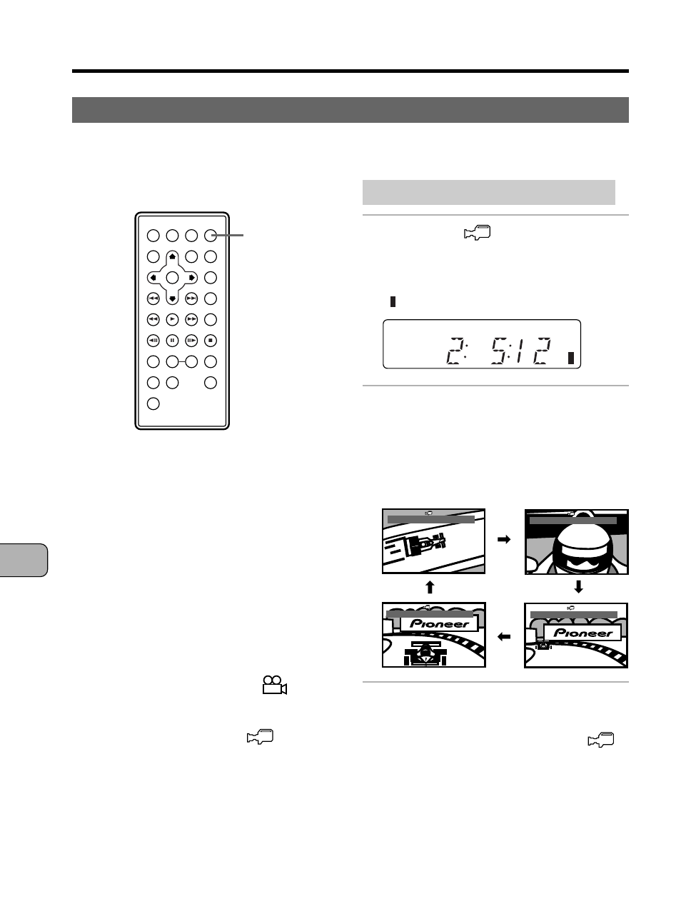 Selecting the dvd’s angle, Multi-angle), Selecting the dvd’s angle (multi-angle) | Press the angle button to select the desired angle, Advanced functions, Adv anced functions, Operation from the remote control unit | Pioneer PDV-10 User Manual | Page 104 / 128