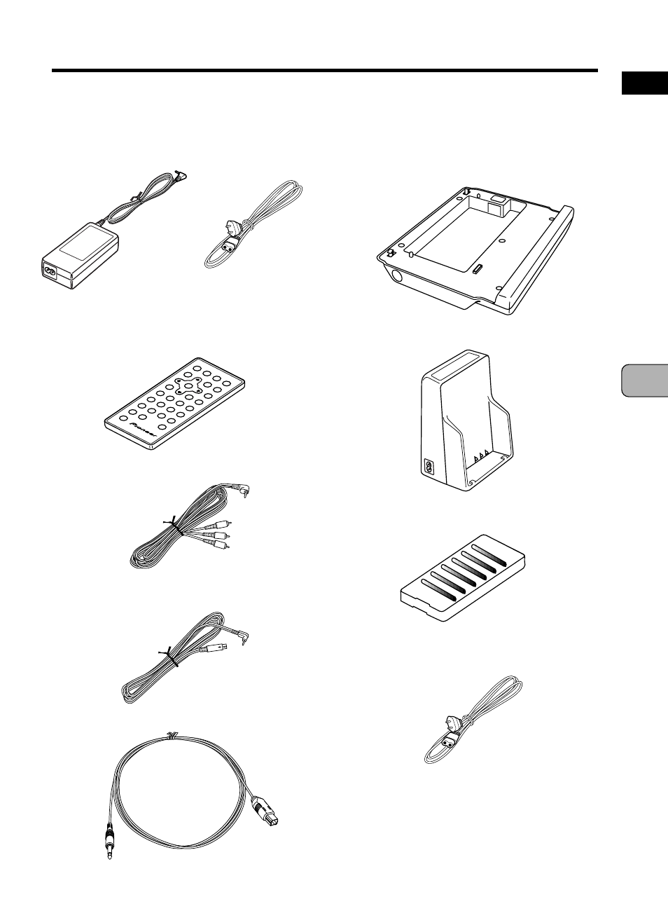 Checking the accessories | Pioneer PDV-10 User Manual | Page 15 / 128