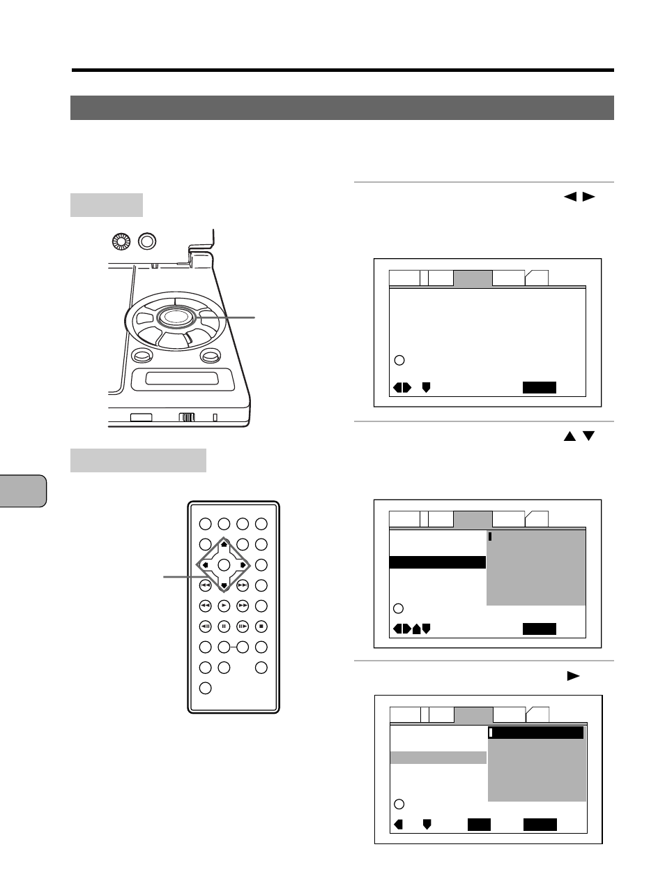 Making settings using the setup screen, Press the cursor button ( 3), Adv anced opera tions setup screen operations | Pioneer PDV-10 User Manual | Page 60 / 128