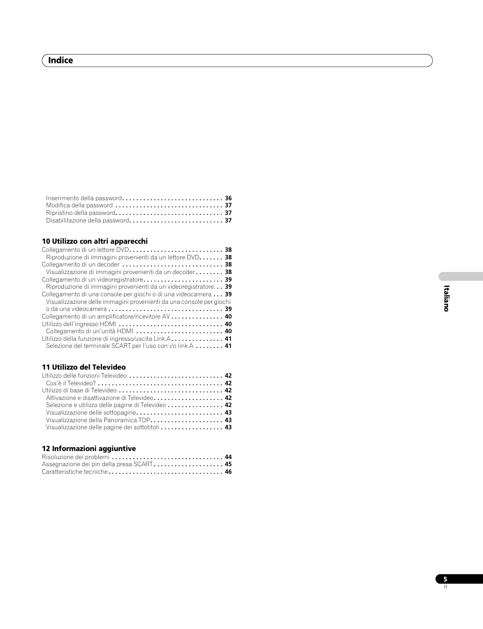 Indice | Pioneer PDP-4270XA User Manual | Page 137 / 267