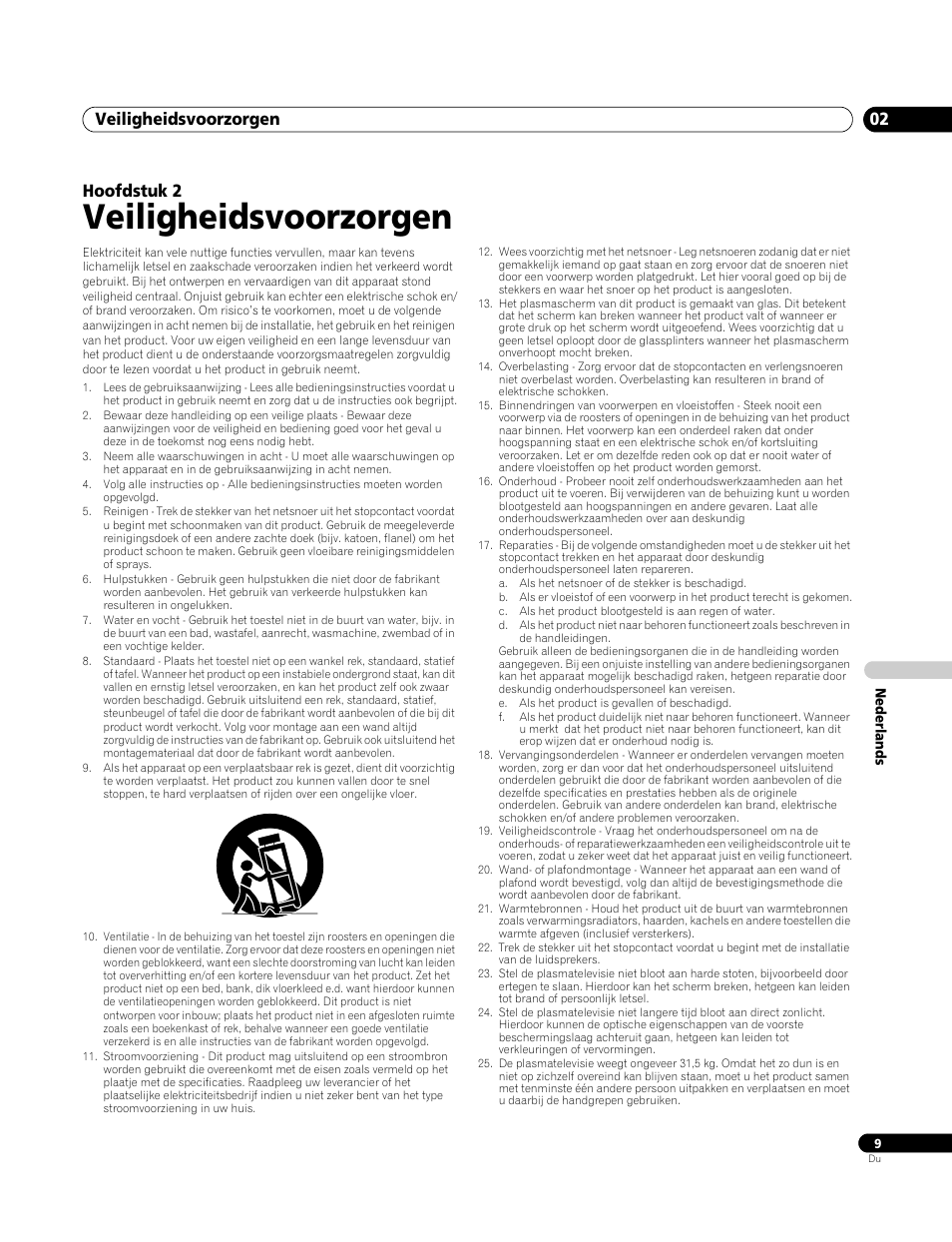 Veiligheidsvoorzorgen, Veiligheidsvoorzorgen 02, Hoofdstuk 2 | Pioneer PDP-4270XA User Manual | Page 185 / 267