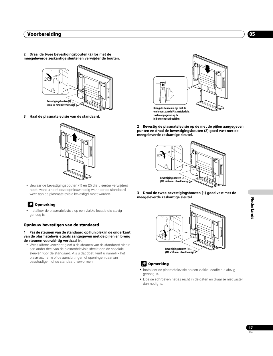 Opnieuw bevestigen van de standaard, Voorbereiding 05 | Pioneer PDP-4270XA User Manual | Page 193 / 267