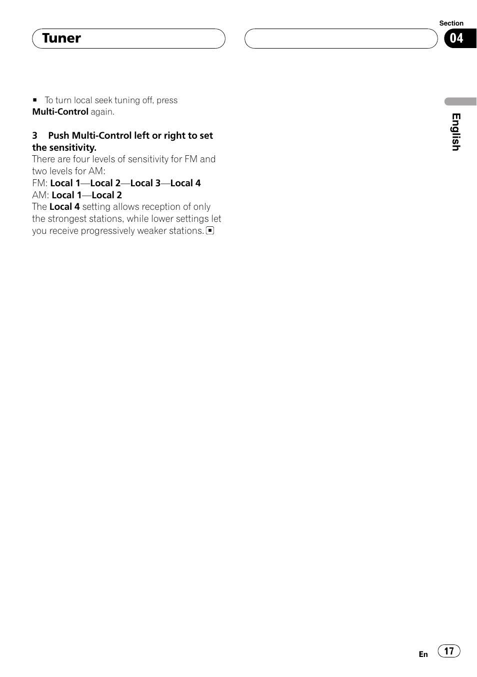 Tuner | Pioneer DEH-P1Y User Manual | Page 17 / 64