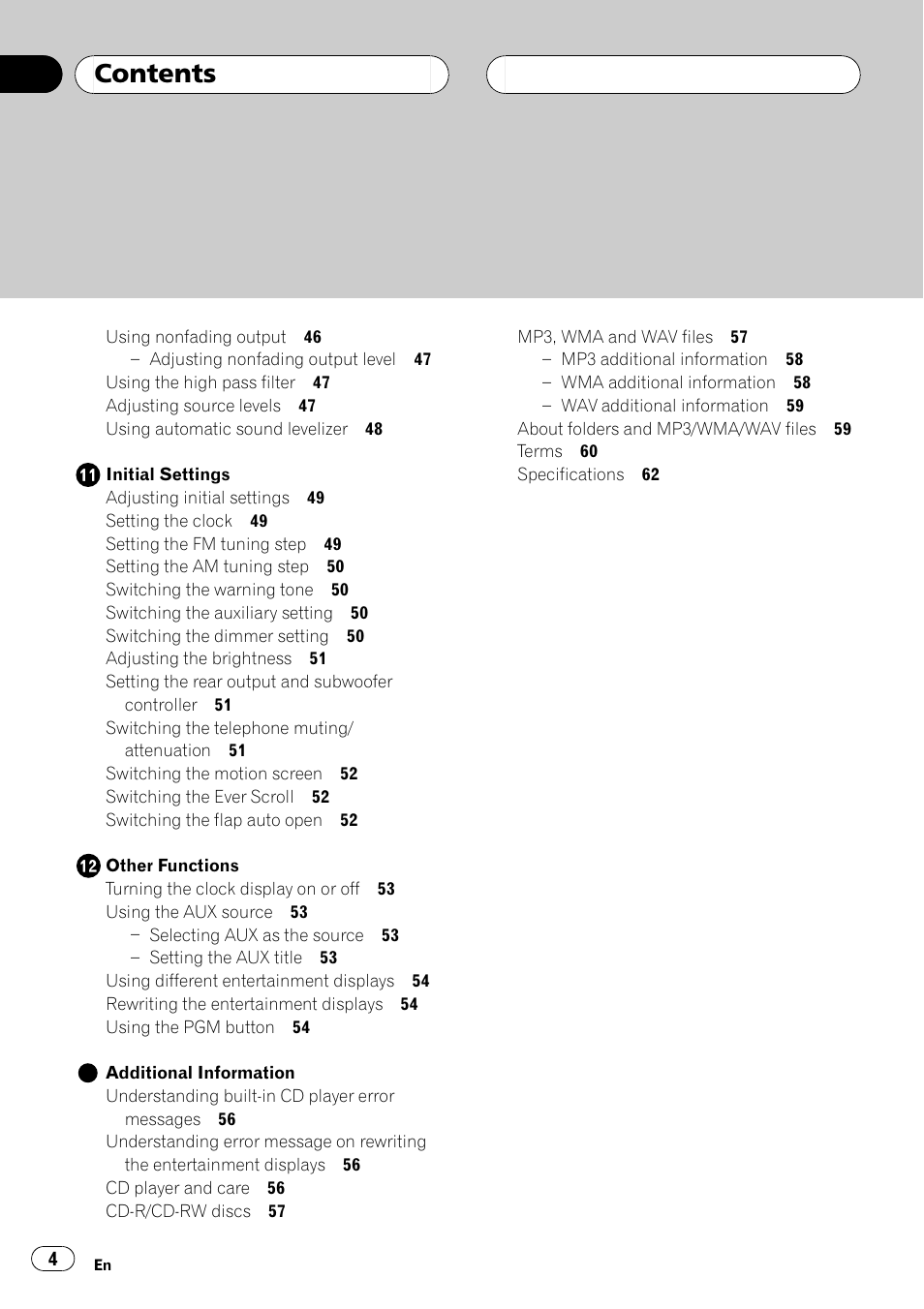 Pioneer DEH-P1Y User Manual | Page 4 / 64