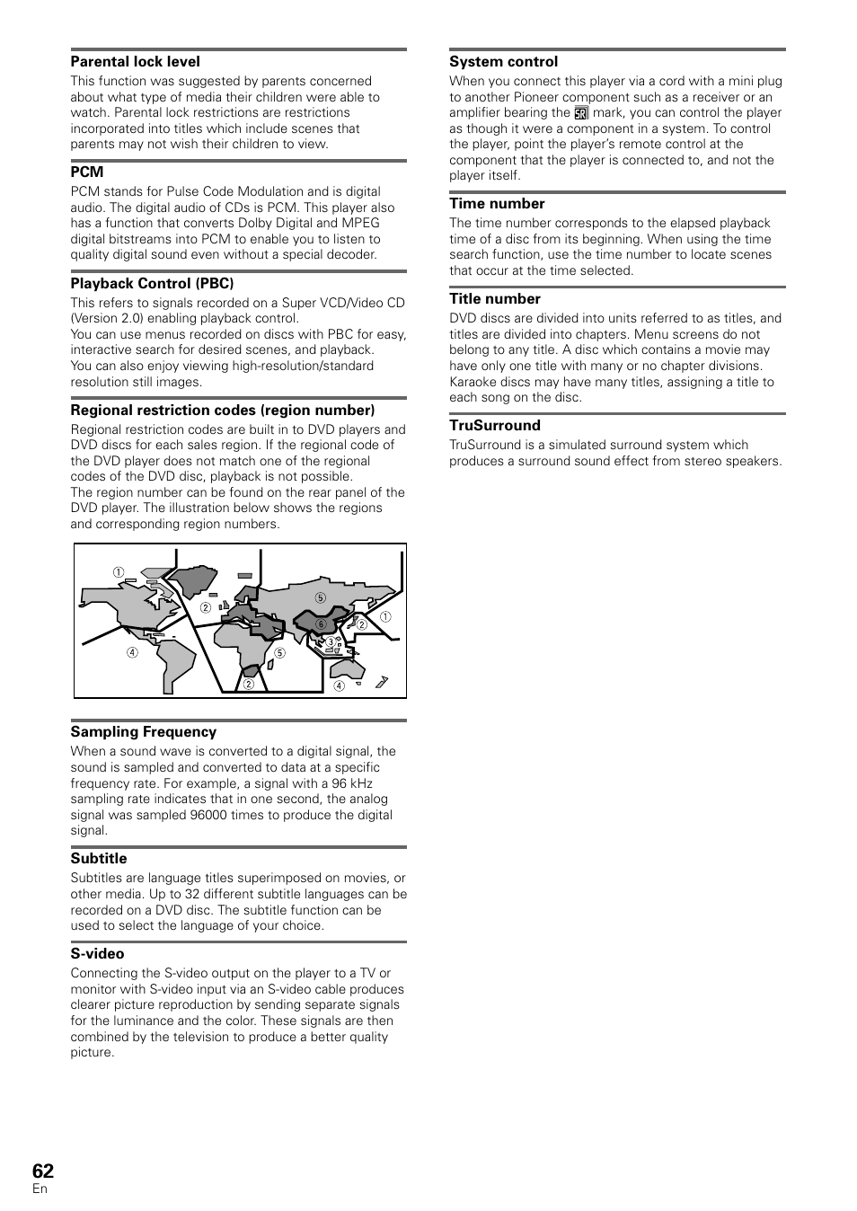 Pioneer DV-440 User Manual | Page 62 / 64
