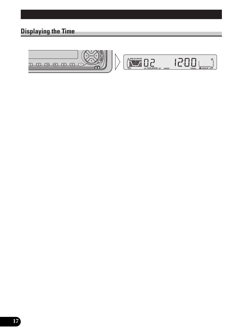 Displaying the time, A title (english) other functions | Pioneer spec DEH-12 User Manual | Page 18 / 64