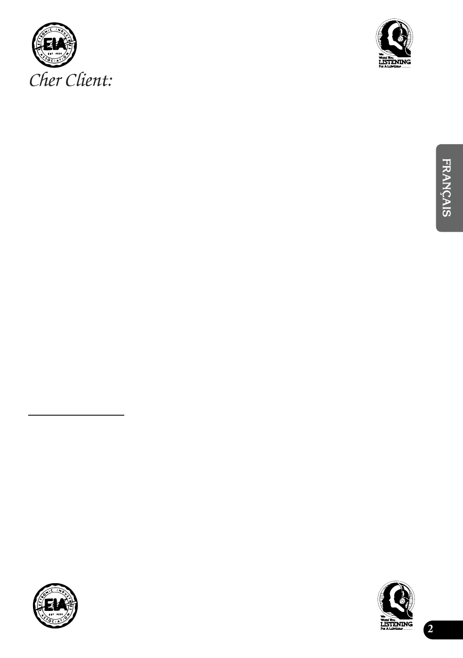 Cher client | Pioneer spec DEH-12 User Manual | Page 23 / 64