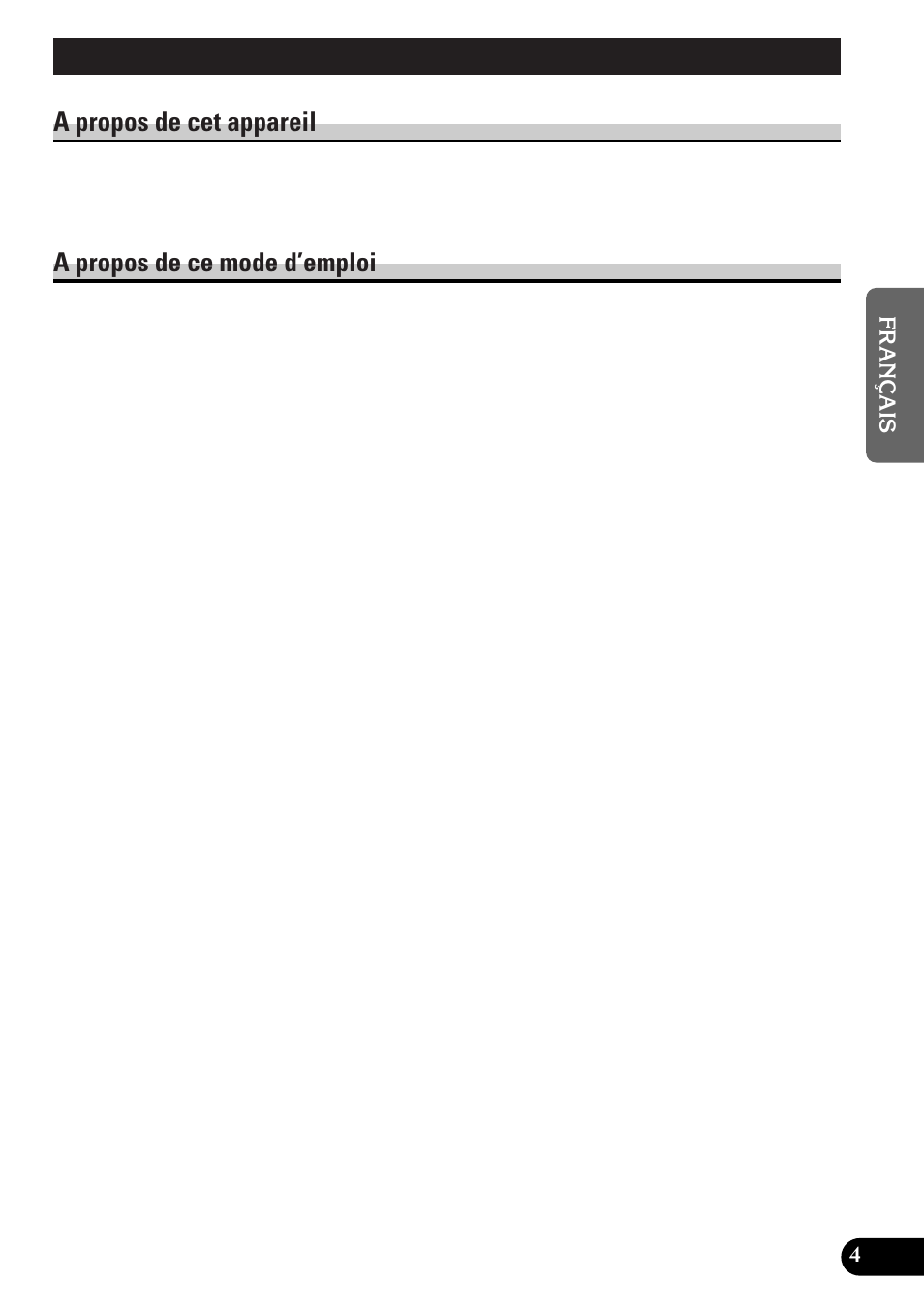 Avant la mise en service de, Cet appareil, Avant la mise en service de cet appareil | A propos de cet appareil, A propos de ce mode d’emploi | Pioneer spec DEH-12 User Manual | Page 25 / 64