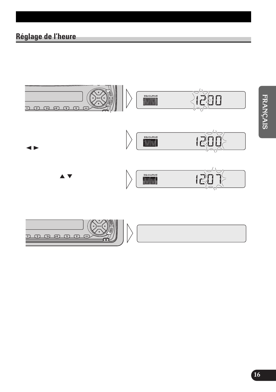 Autres fonctions, Réglage de i’heure, Réglage de l’heure | Pioneer spec DEH-12 User Manual | Page 37 / 64