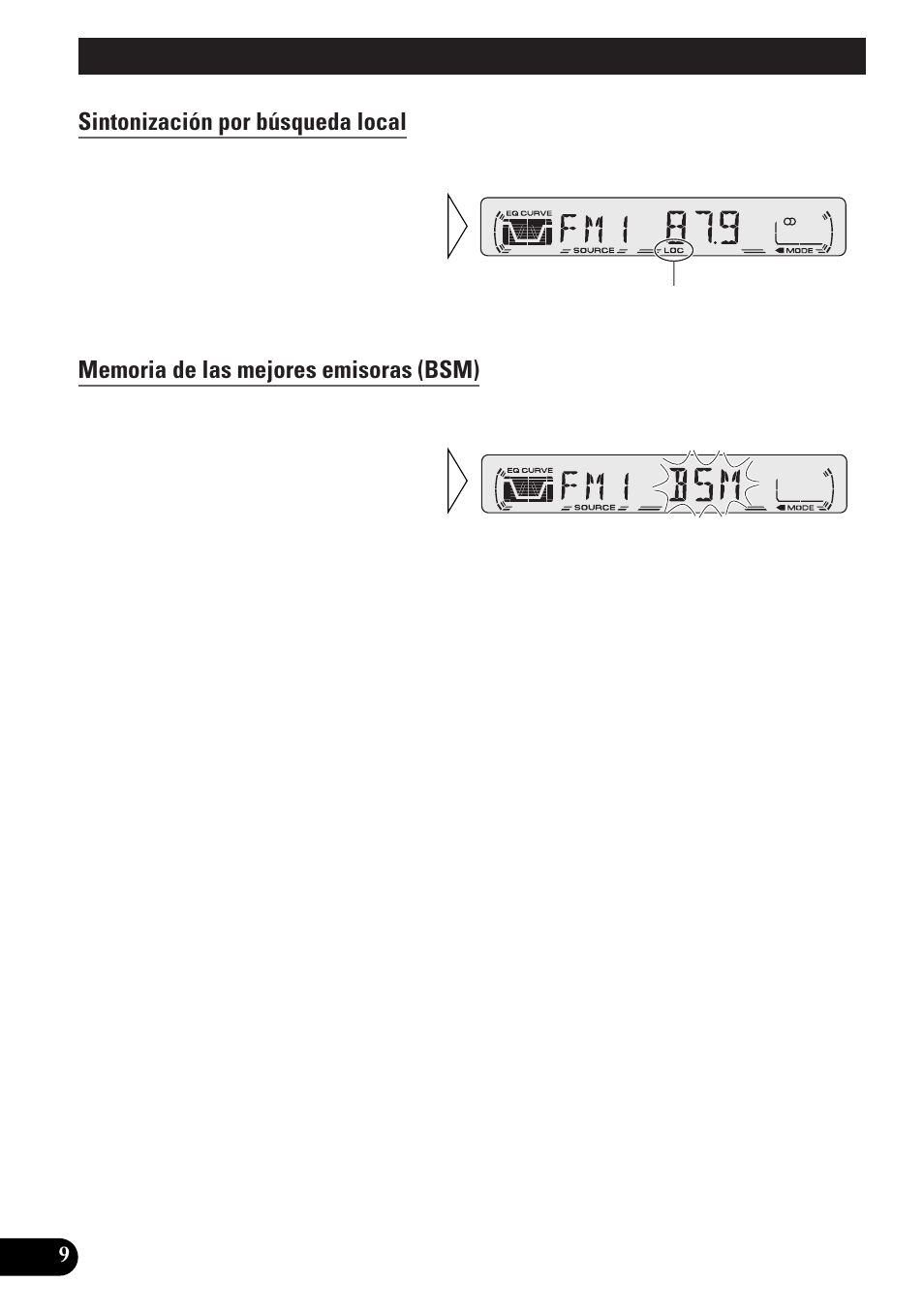 Operación del sintonizador, Sintonización por búsqueda local, Memoria de las mejores emisoras (bsm) | A title (english) operación del sintonizador | Pioneer spec DEH-12 User Manual | Page 50 / 64