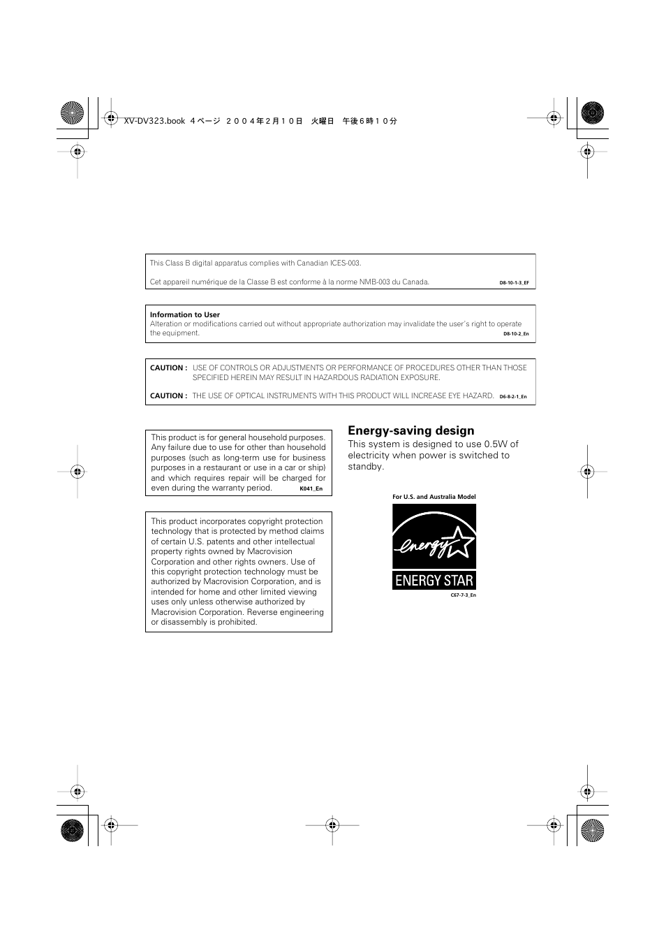 Energy-saving design | Pioneer S-DV440 User Manual | Page 4 / 74