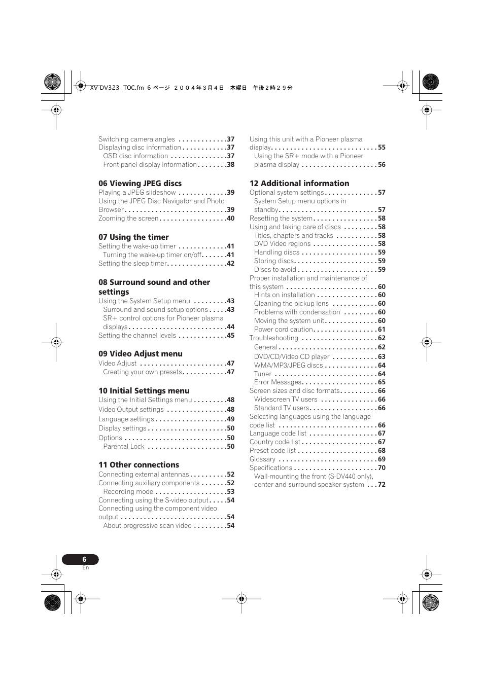 Pioneer S-DV440 User Manual | Page 6 / 74