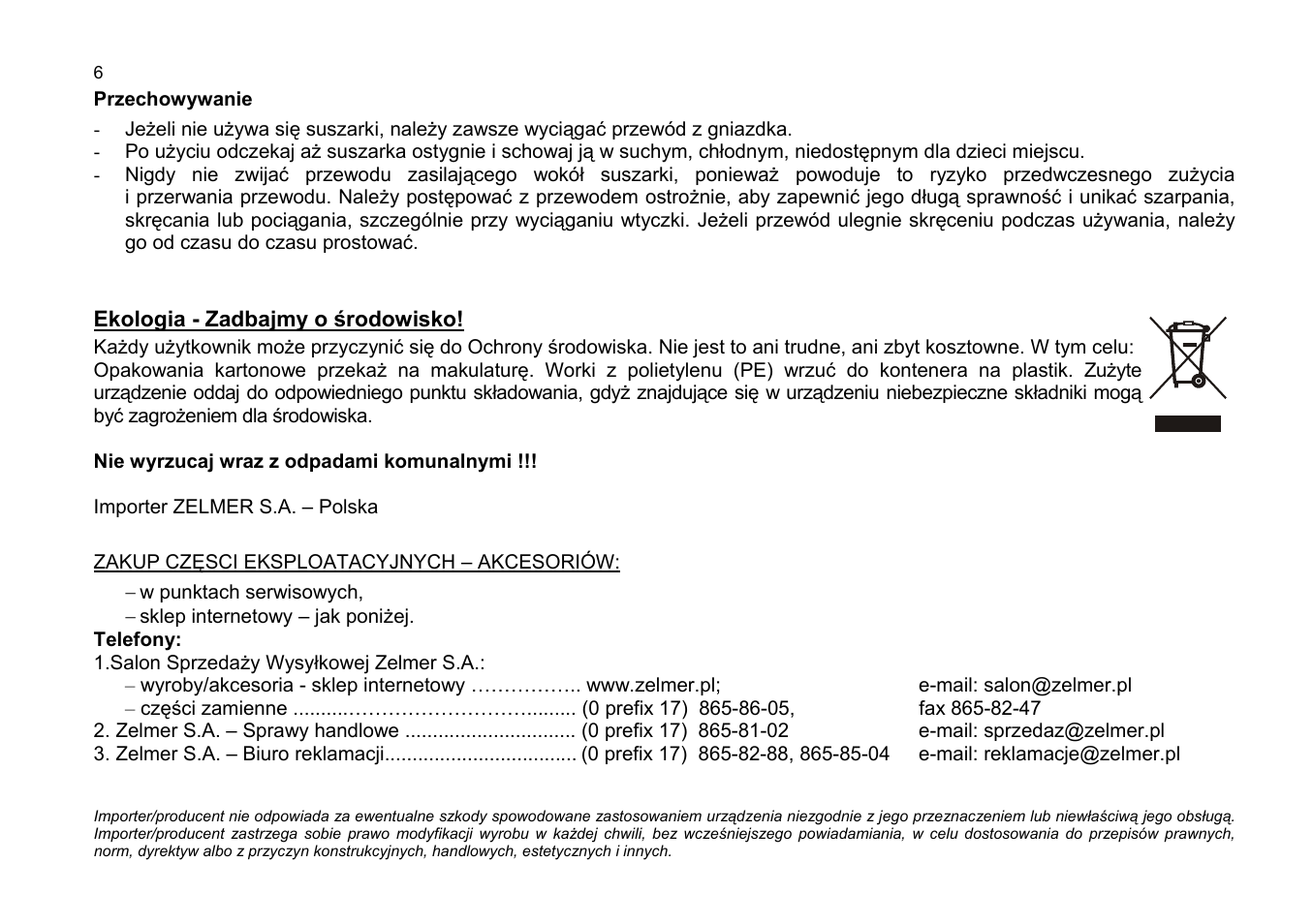 ZELMER 33Z017 User Manual | Page 6 / 44