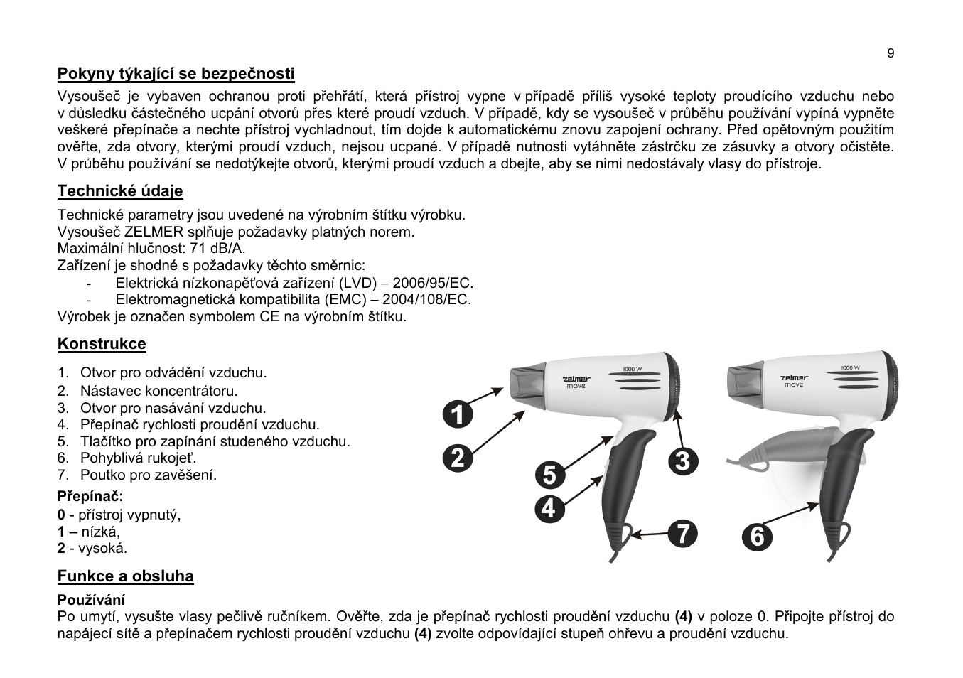 Funkce a obsluha | ZELMER 33Z017 User Manual | Page 9 / 44