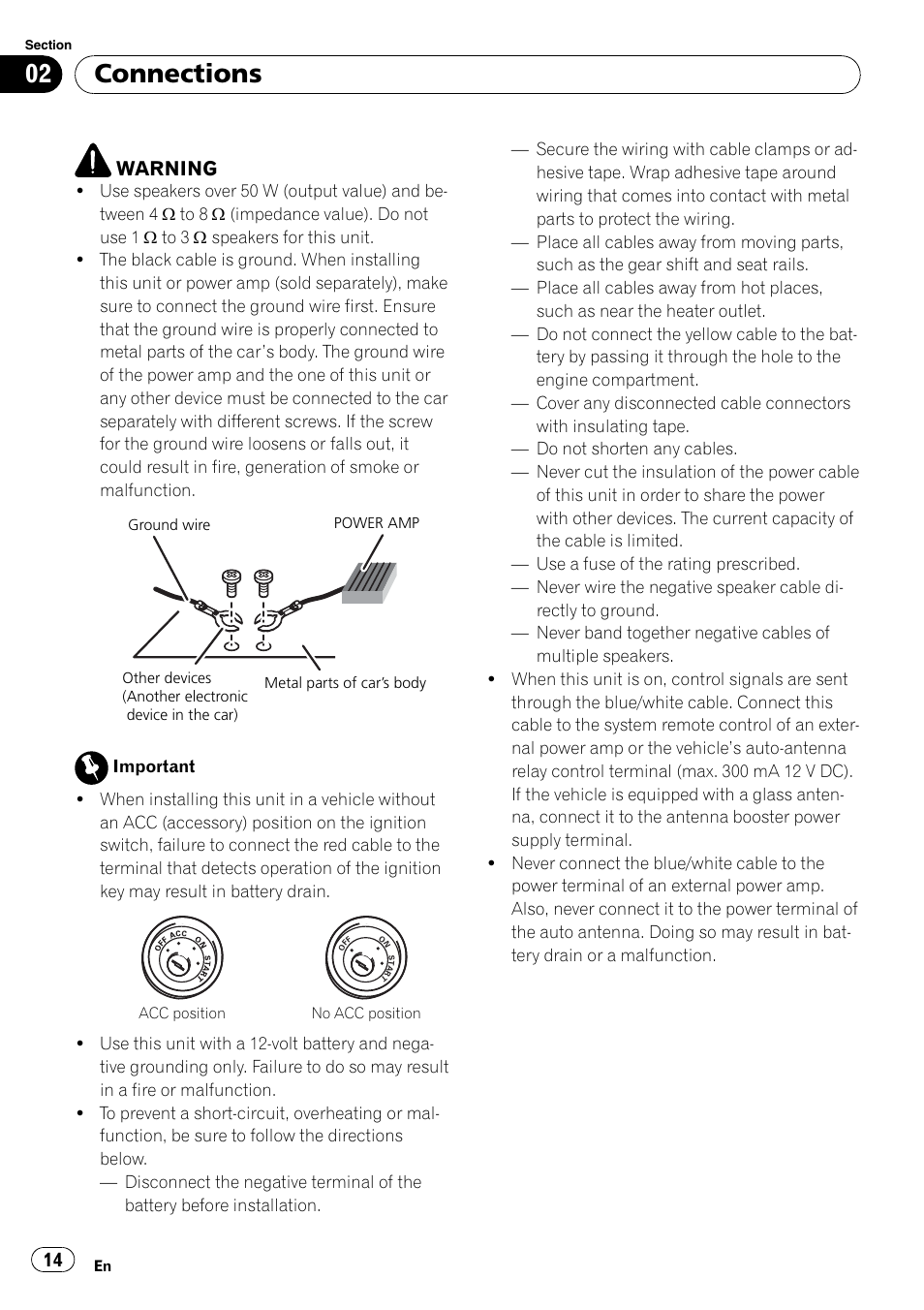 Connections | Pioneer DEH-2200UB User Manual | Page 14 / 75