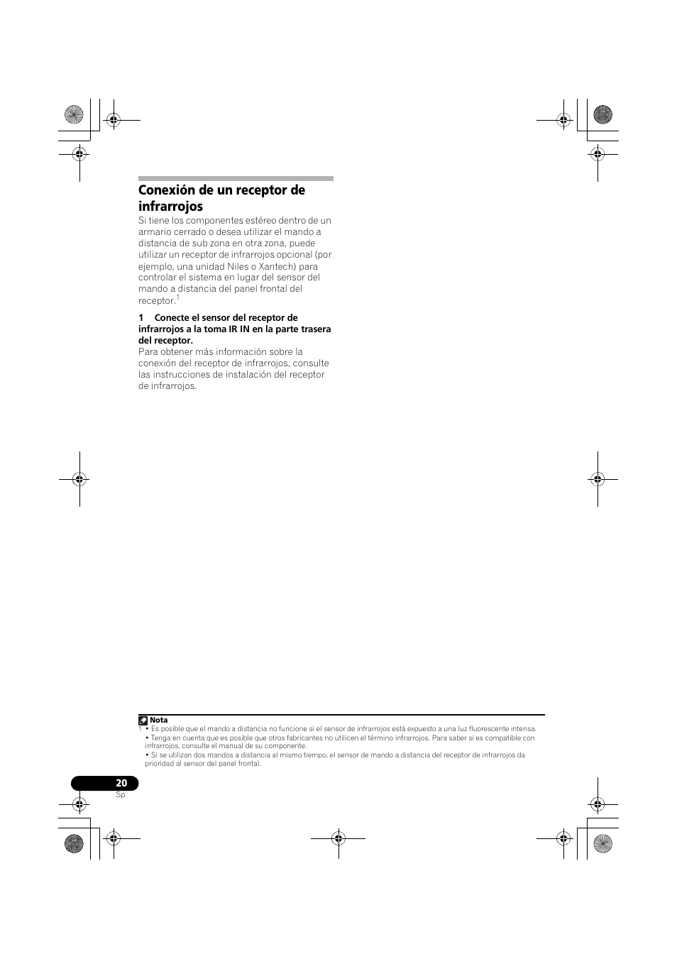 Conexión de un receptor de infrarrojos | Pioneer VSX-519V-K User Manual | Page 114 / 144