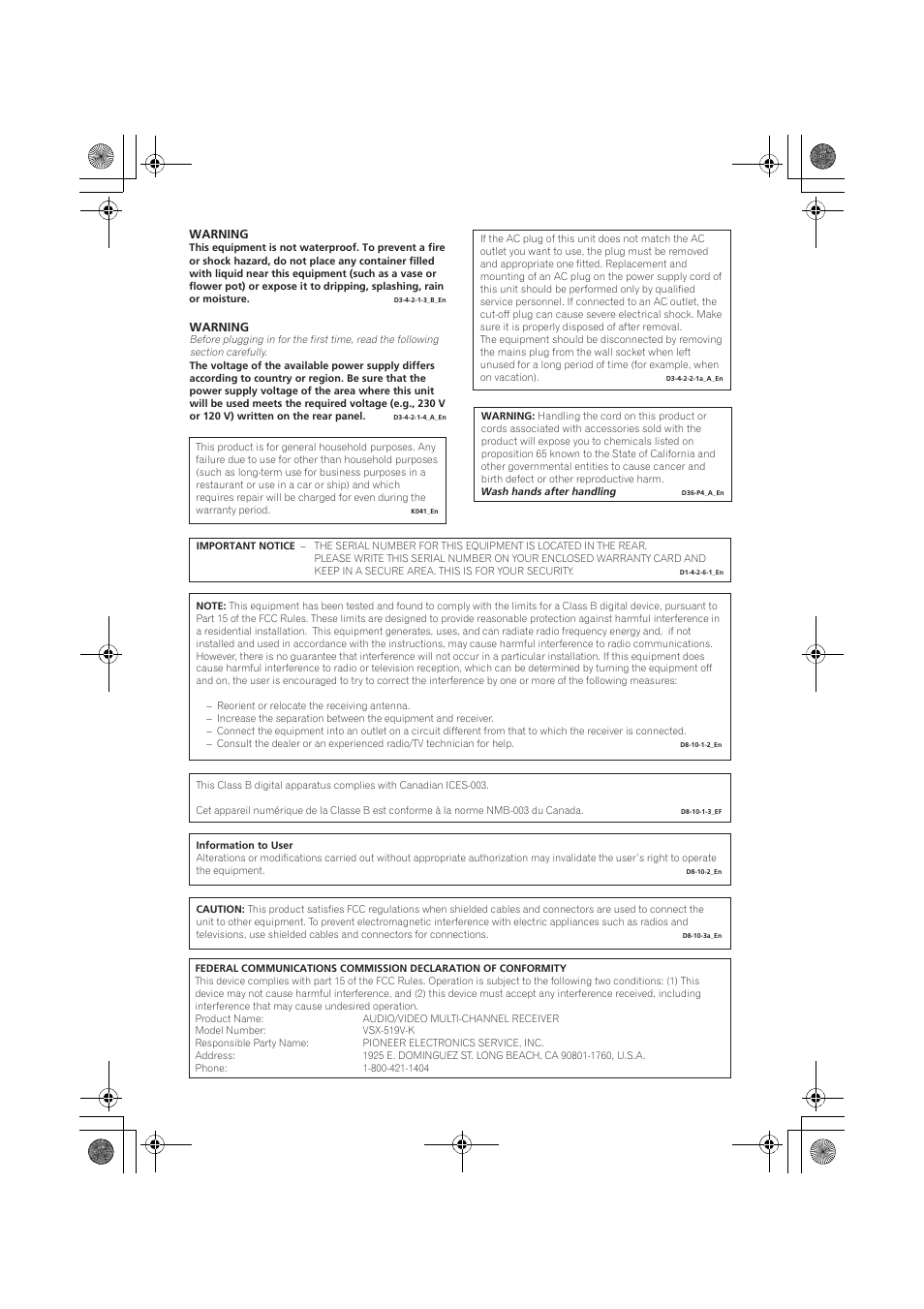 Pioneer VSX-519V-K User Manual | Page 2 / 144
