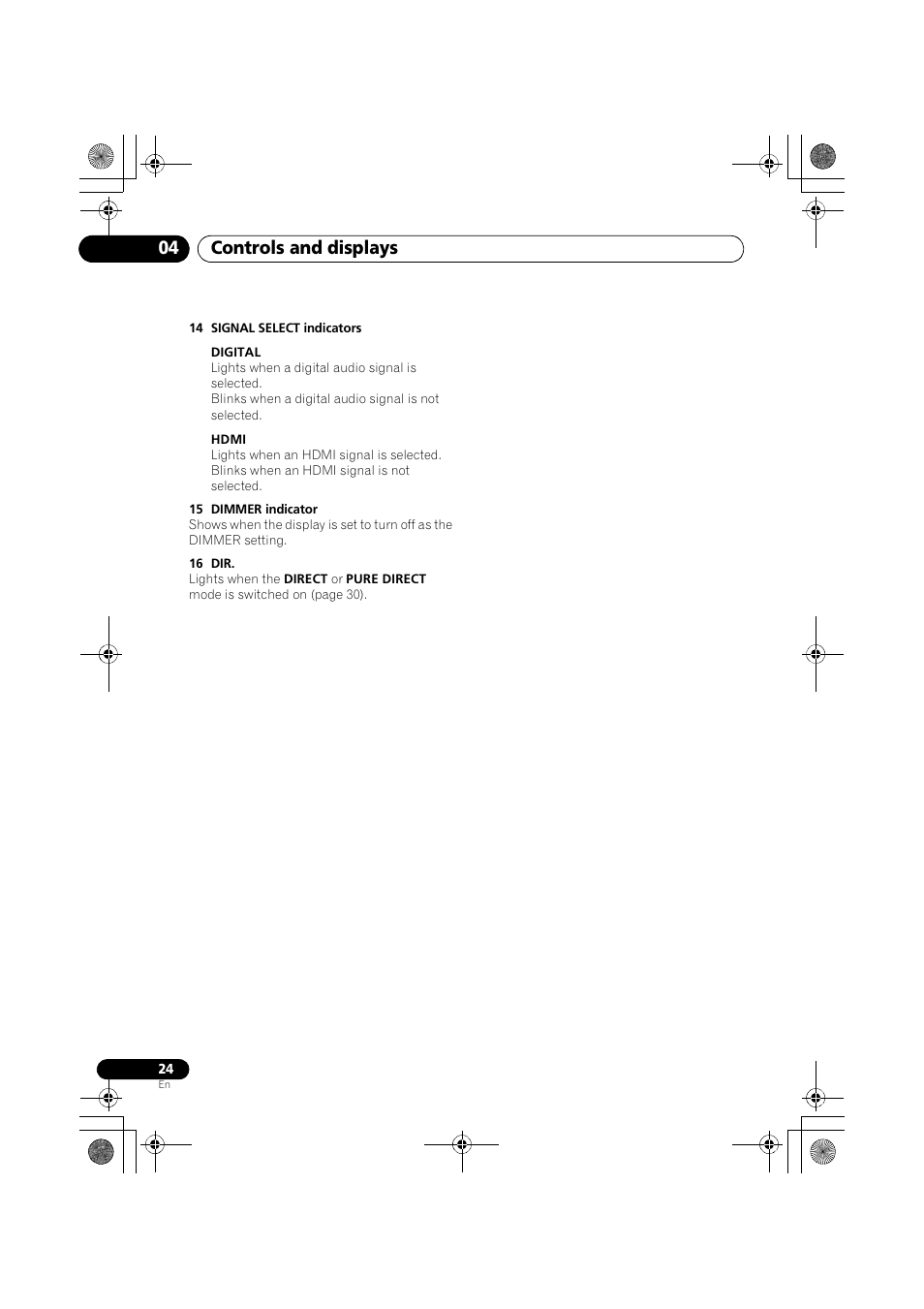 Controls and displays 04 | Pioneer VSX-519V-K User Manual | Page 24 / 144