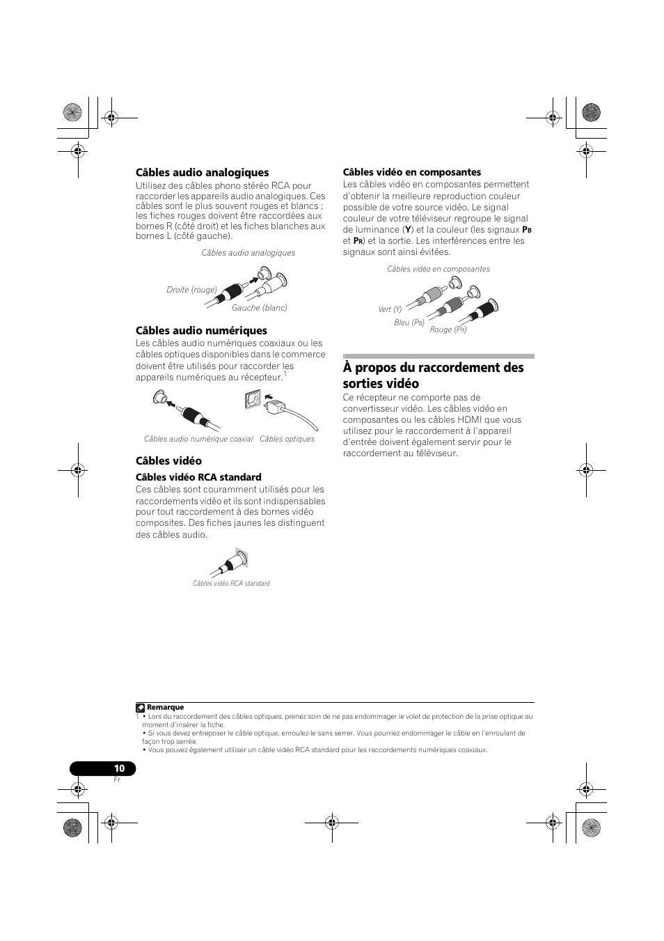 À propos du raccordement des sorties, Vidéo, À propos du raccordement des sorties vidéo | Pioneer VSX-519V-K User Manual | Page 58 / 144