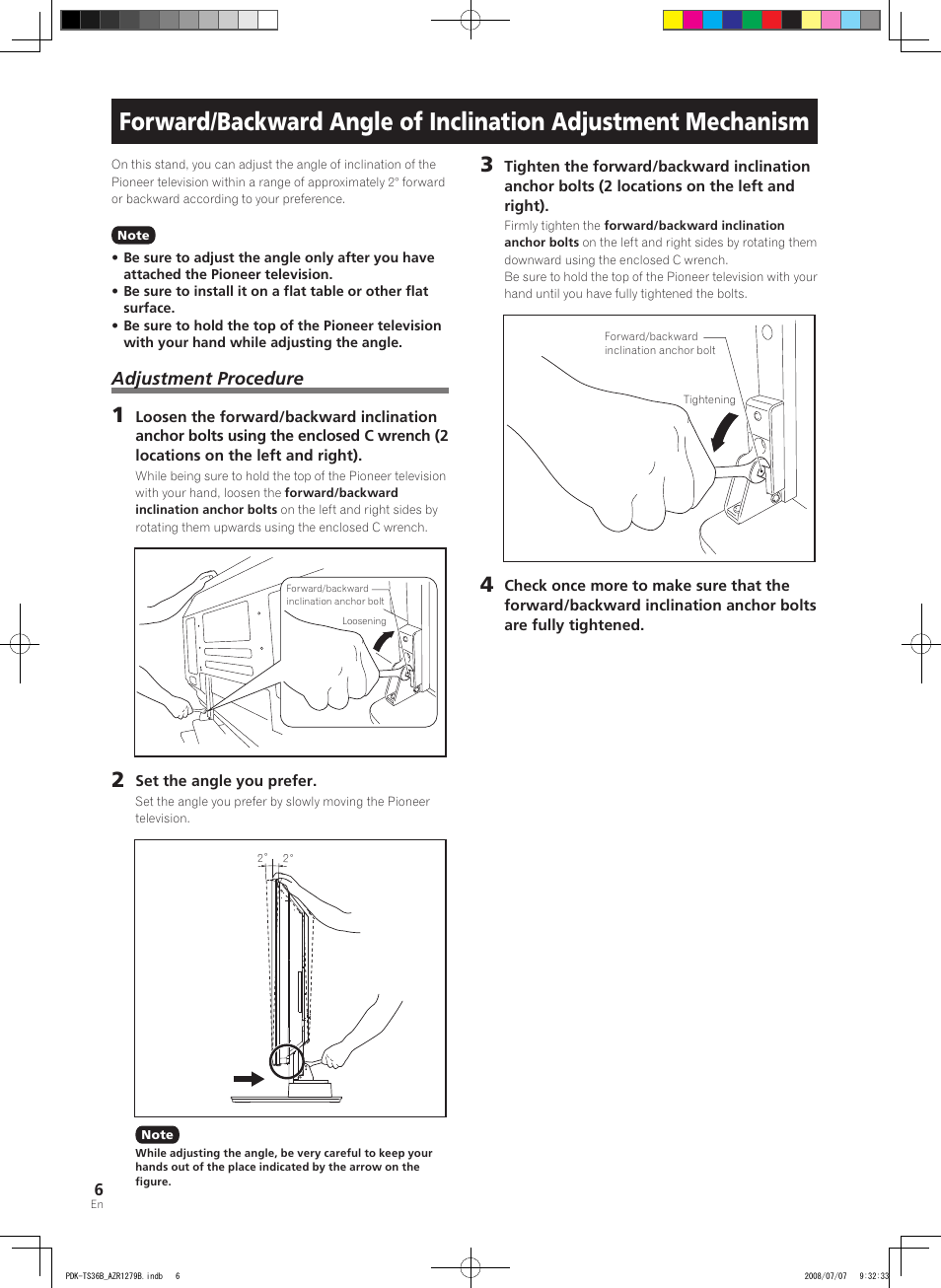 Adjustment procedure | Pioneer KURO PDK-TS36B User Manual | Page 5 / 82