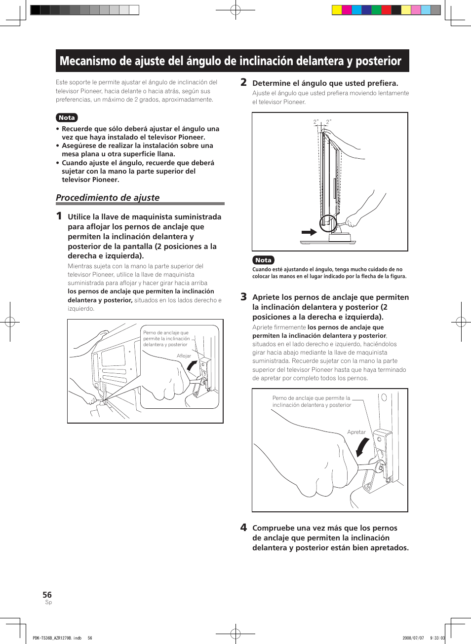 Procedimiento de ajuste | Pioneer KURO PDK-TS36B User Manual | Page 55 / 82