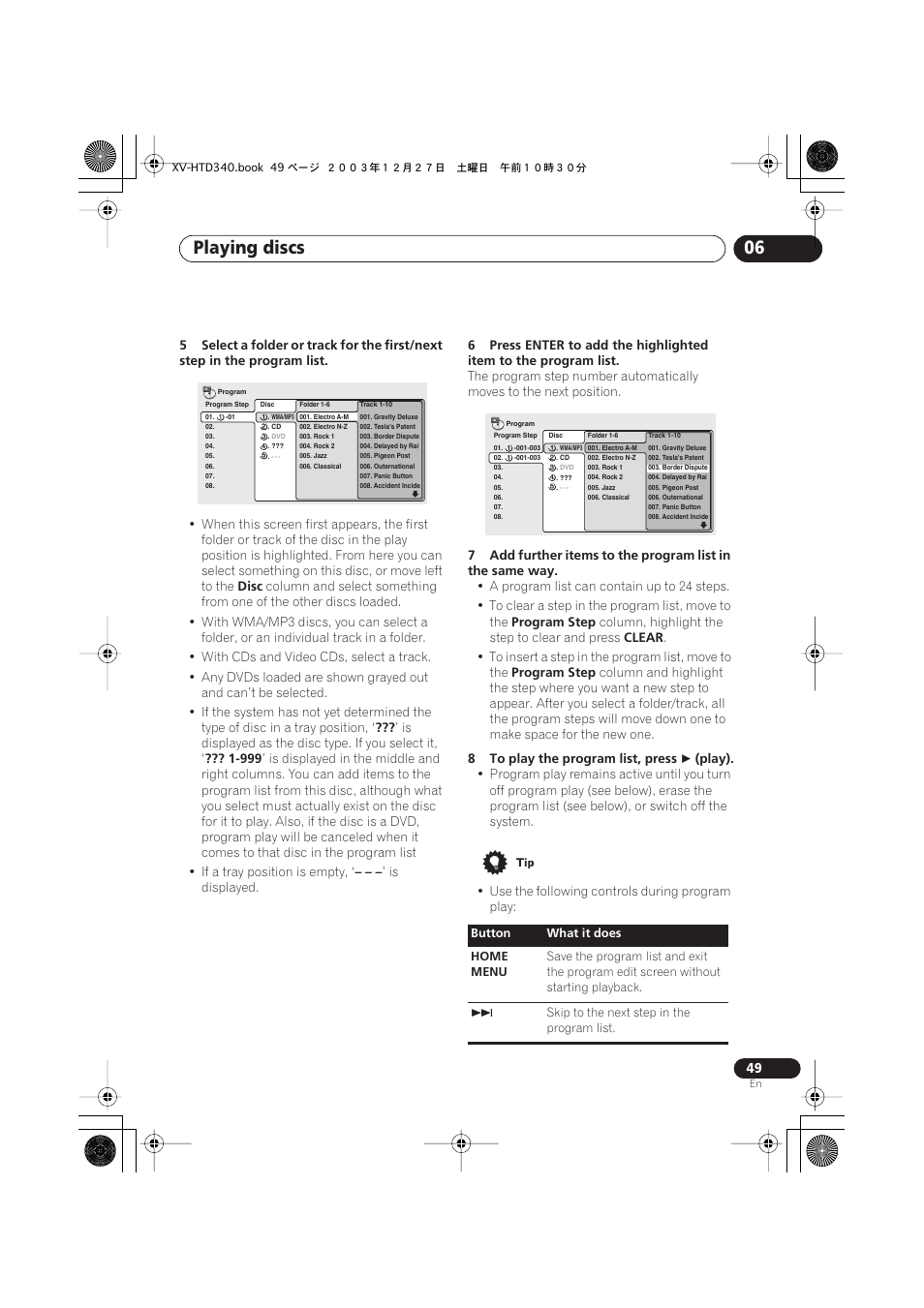 Playing discs 06 | Pioneer XV-HTD340 User Manual | Page 49 / 84