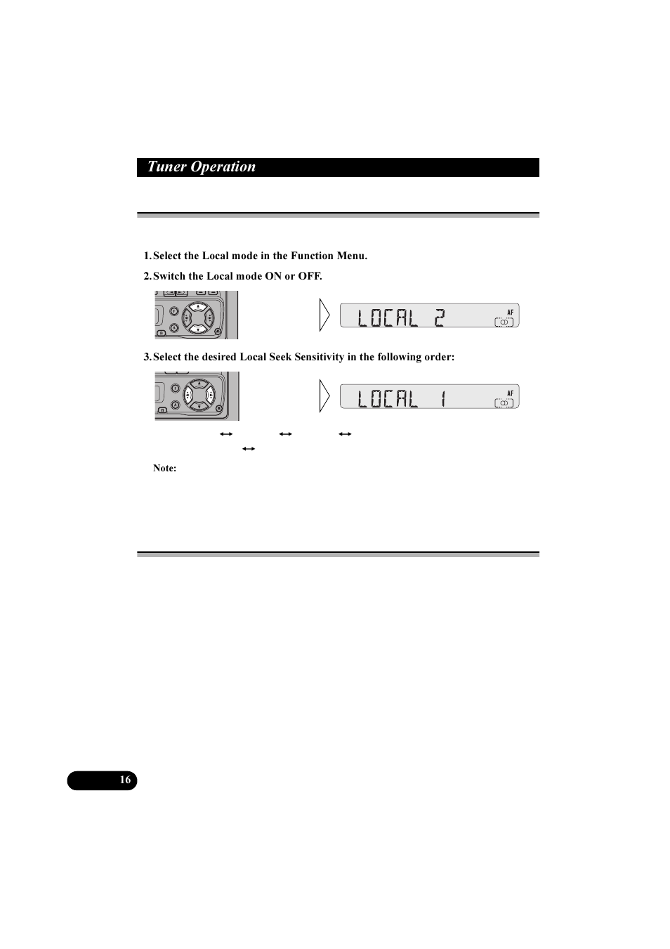 7xqhu 2shudwlrq, Local seek tuning, Preset tuning | Pioneer KEH-P2800R User Manual | Page 16 / 48