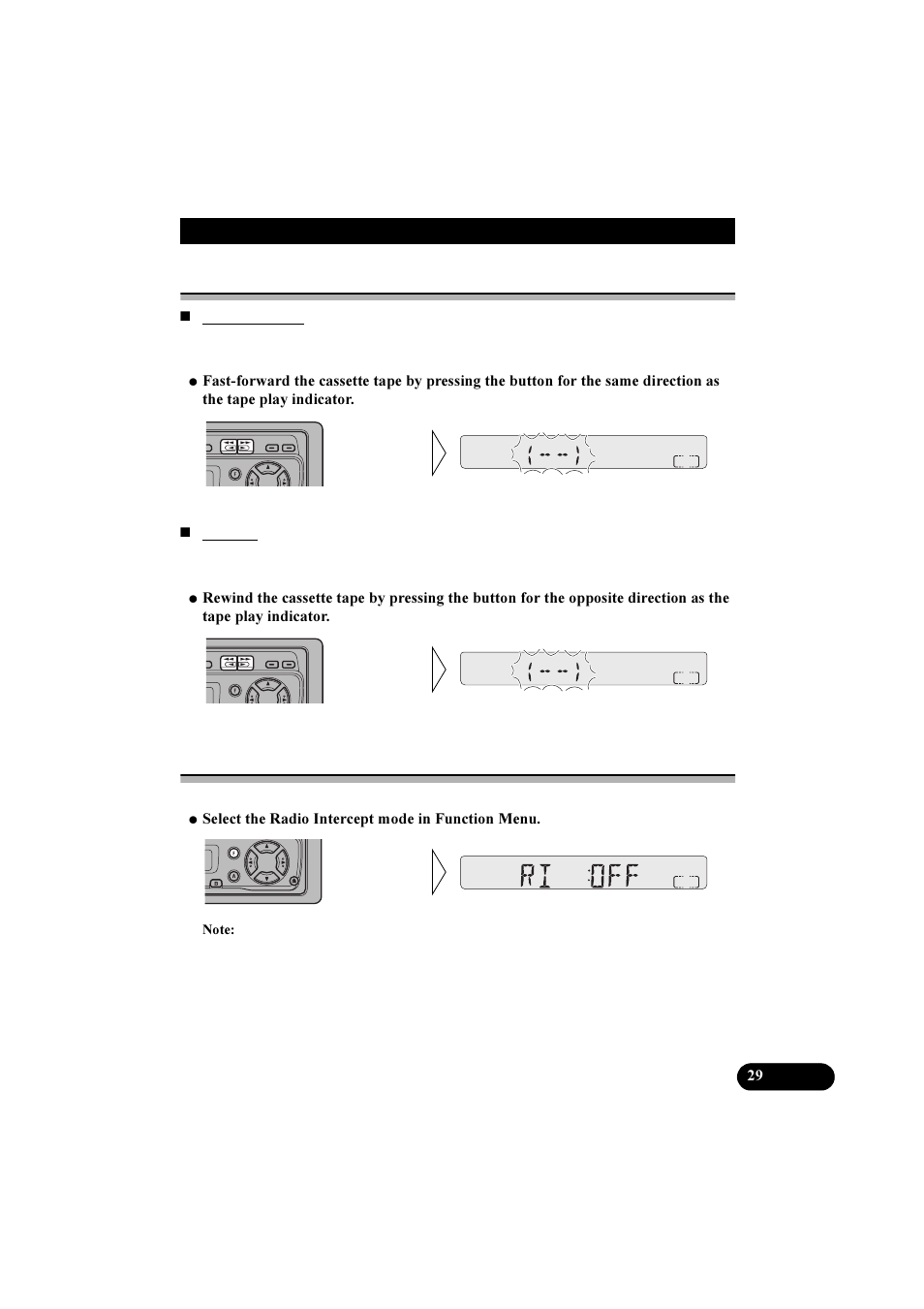 Fast forward/rewind, Entering the function menu | Pioneer KEH-P2800R User Manual | Page 29 / 48