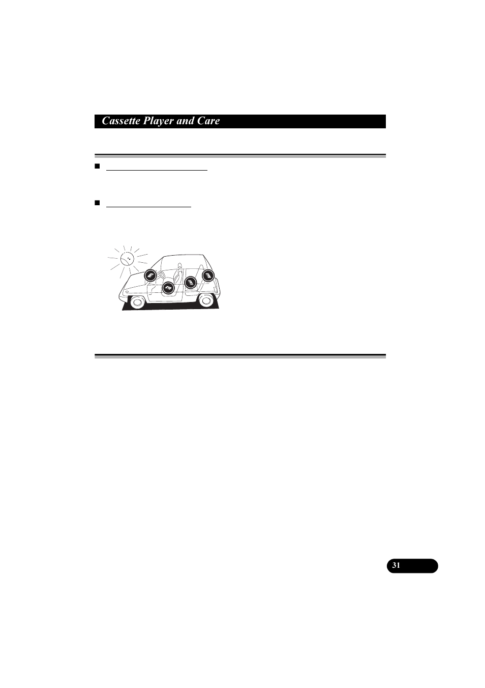 Dvvhwwh 3od\hu dqg &duh, Precaution, Cleaning the head | Pioneer KEH-P2800R User Manual | Page 31 / 48
