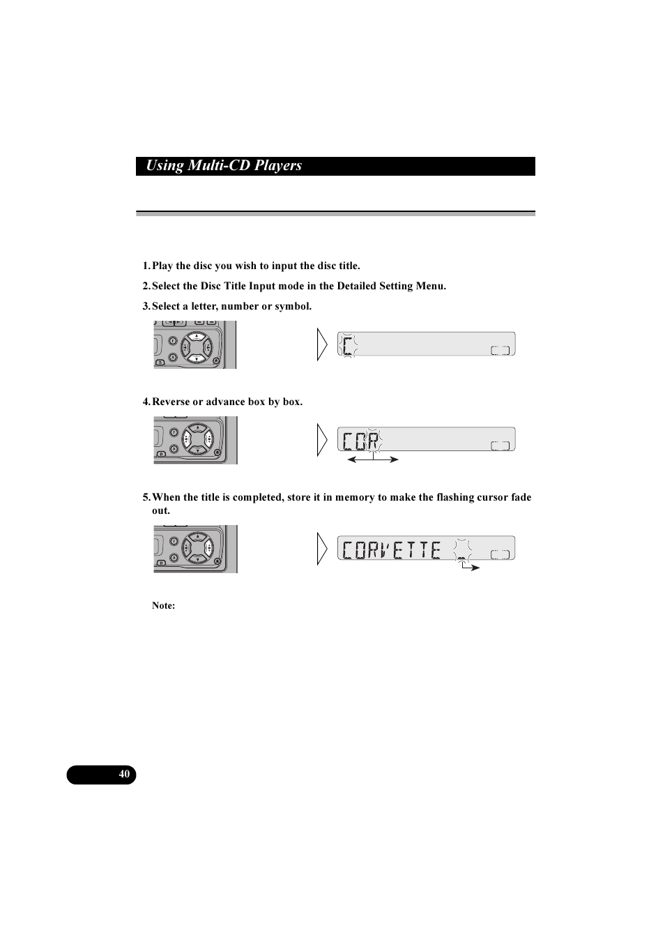 8vlqj 0xowl&' 3od\huv, Disc title input | Pioneer KEH-P2800R User Manual | Page 40 / 48