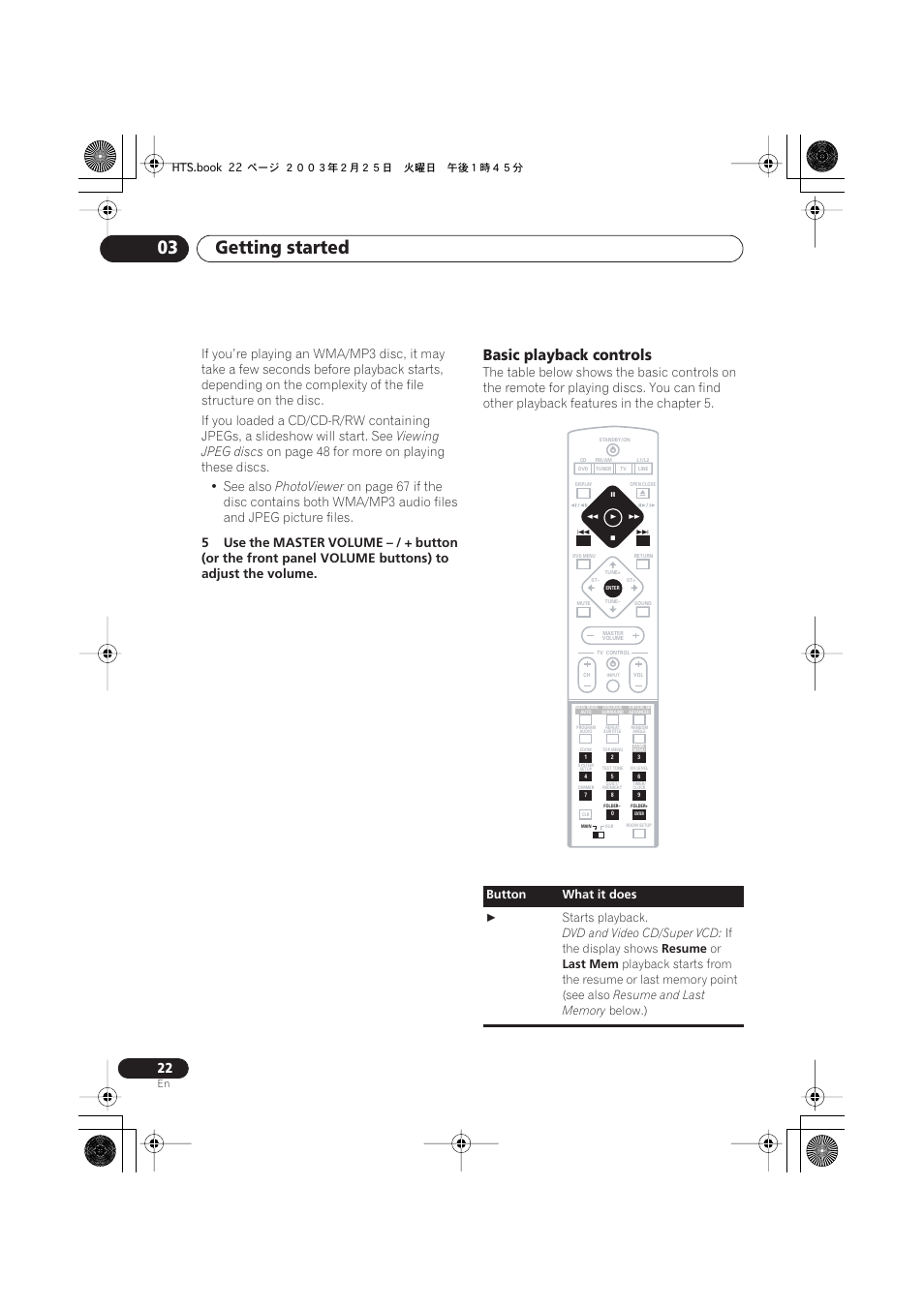 Basic playback controls, Getting started 03, Viewing jpeg discs | Photoviewer | Pioneer S-DV313 User Manual | Page 22 / 92